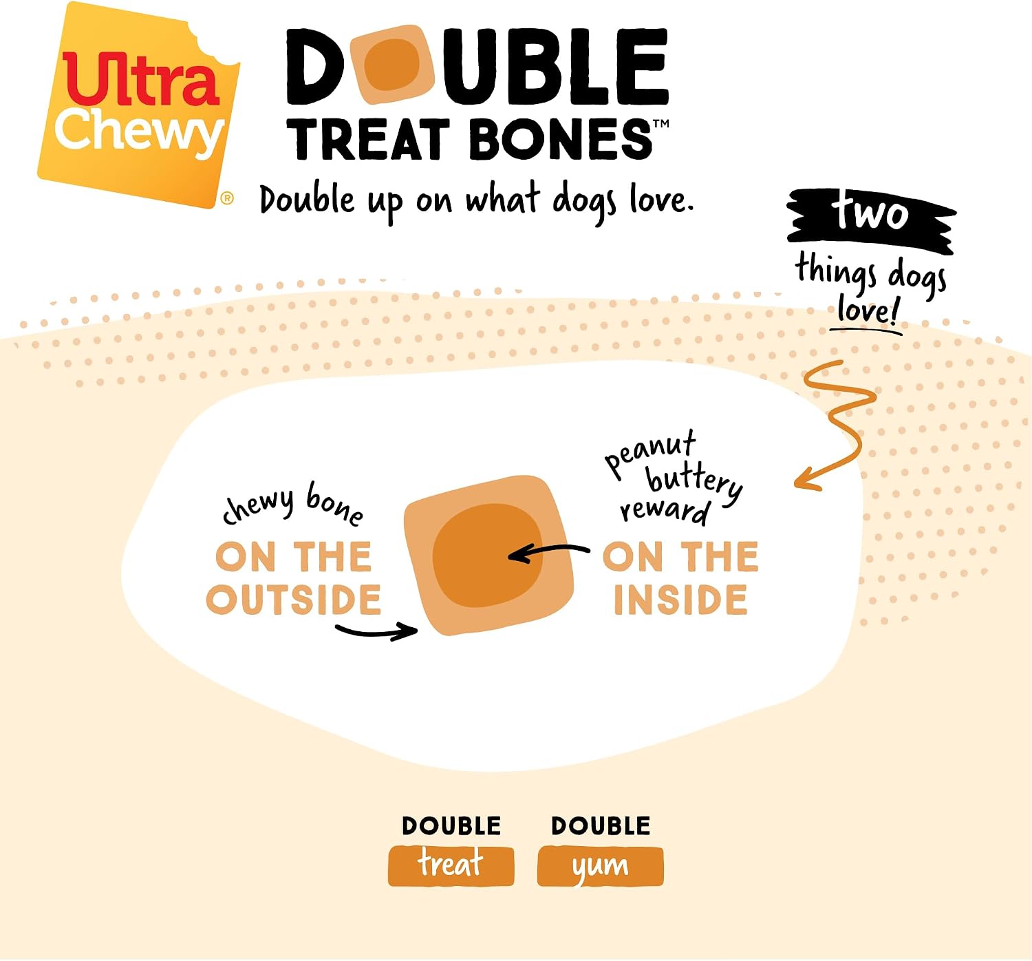 Ultra Chewy Chicken Double Treat Bones, 12 Count