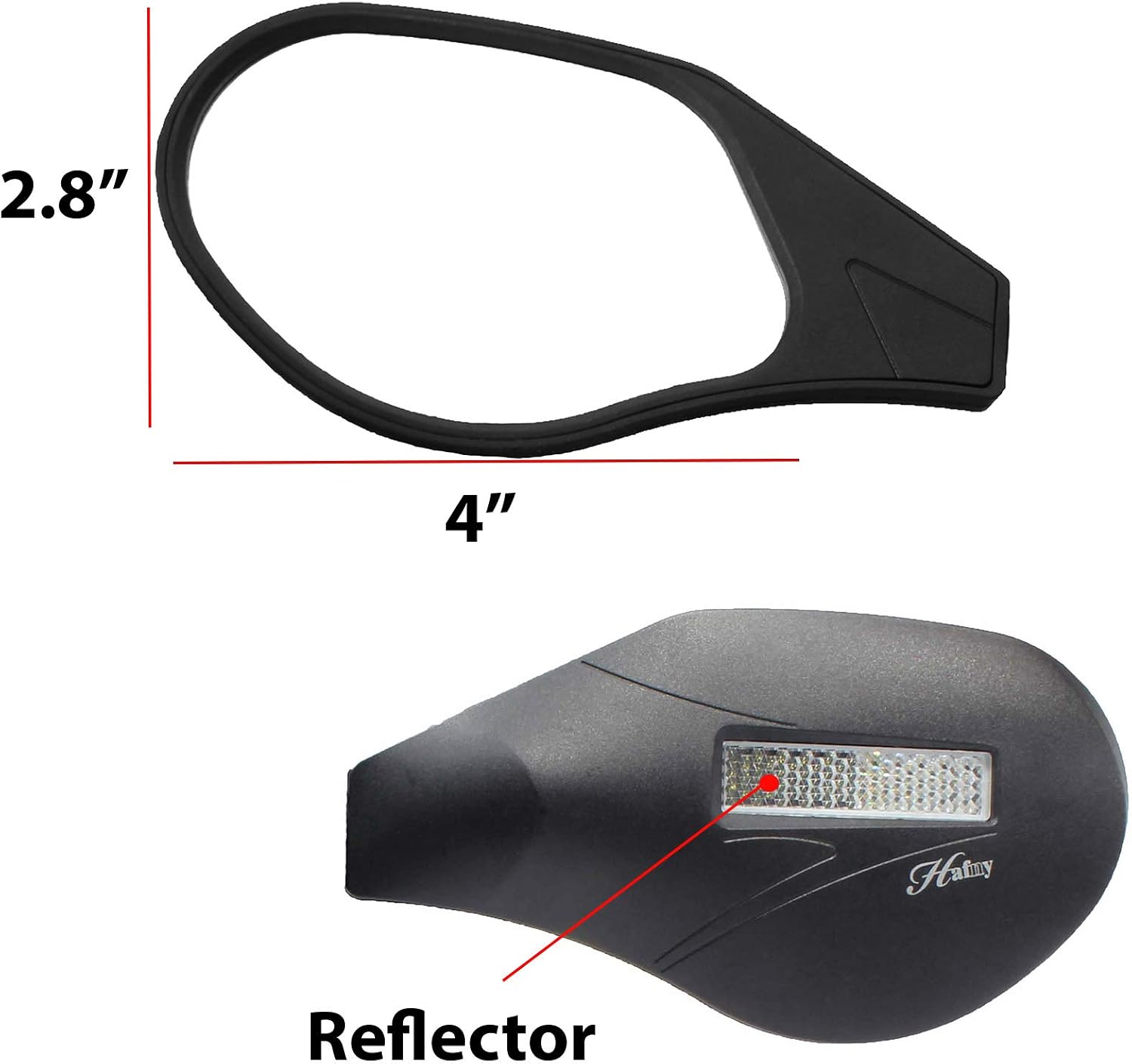 Hafny New Handlebar Bike Mirror, HD,Blast-Resistant, Glass Lens, Reflector (HF-M903LS-FR05 (Bar End Fitting Left Side, Silver Glass))