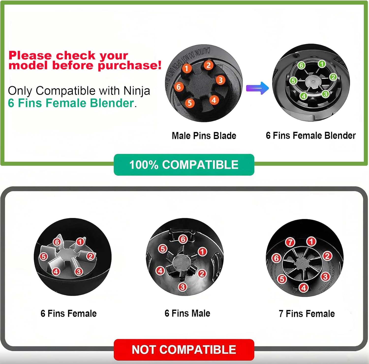 Blender Cups Fit for Ninja, Replacement Parts 16OZ Cups with Lids