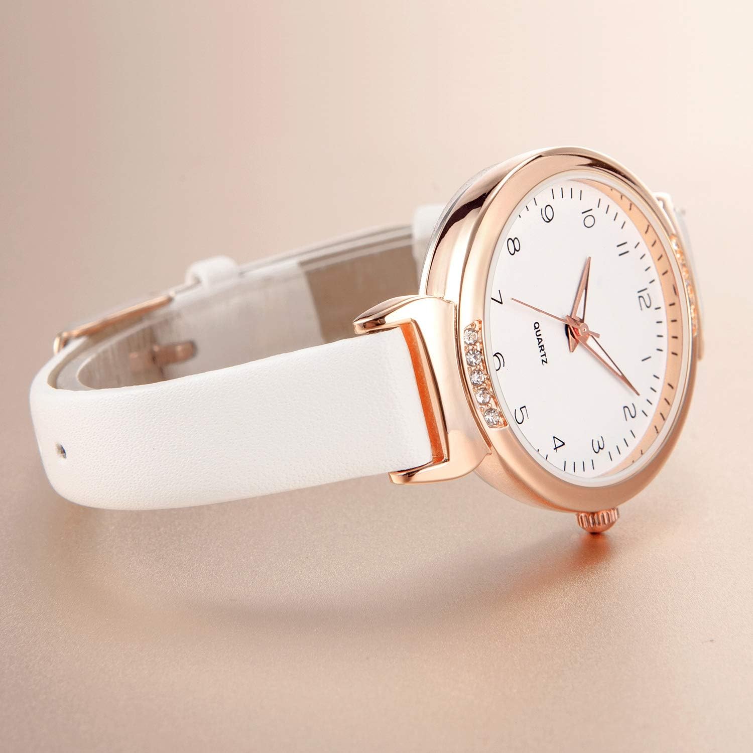 NUOVO Women's Silicone Sports Watch - Crystal Accented Leather Strap Analog Display