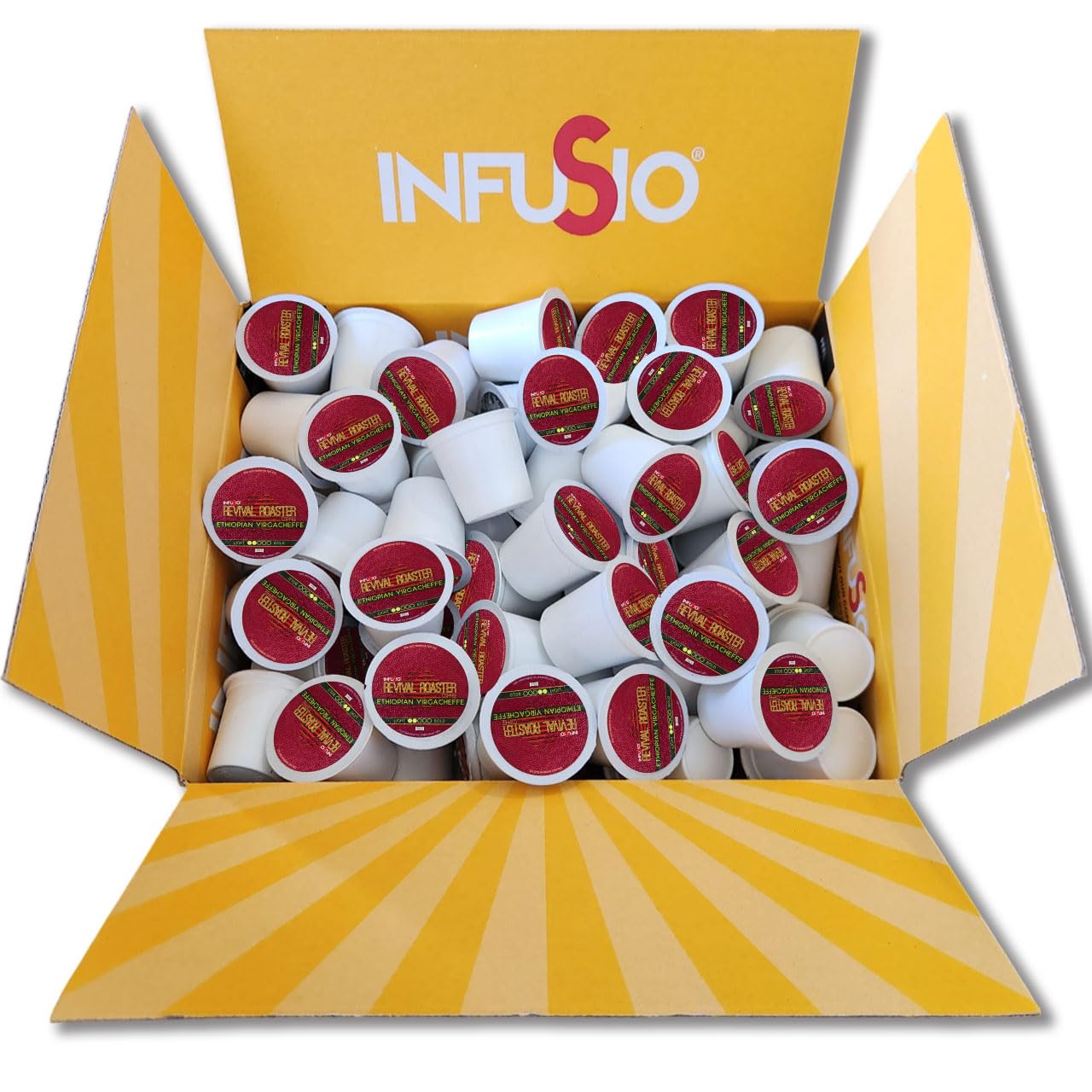 InfuSio Coffee Pods Variety Pack – 96 Count, 12 Blends of Crafted Origins and Indulgent Flavors Including Bourbon Pecan, Butter Toffee & Hazelnut, Medium & Dark Roast, No Sweeteners, Low Acid, Keurig Compatible