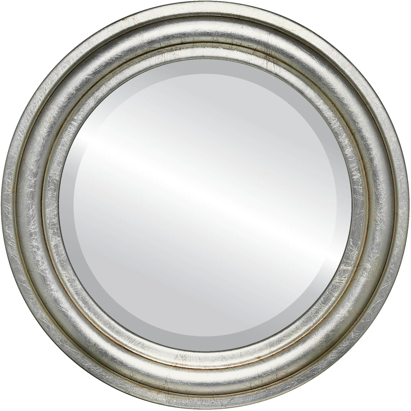 OVALCREST Round Beveled Wall Mirror for Home Decor - Philadelphia Style - Rubbed Bronze - 22x22 Outside Dimensions
