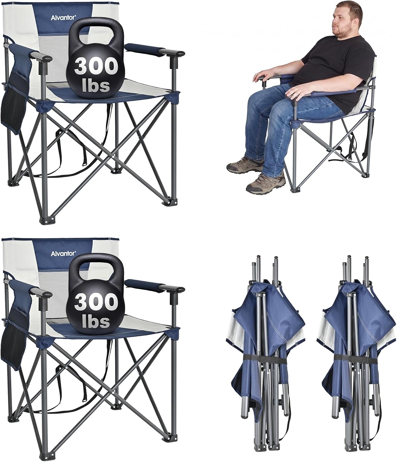 Alvantor® Camping Chair, Full Mesh Folding Beach Chair Breathable High Back Portable Lawn Chair for Outdoor, Armrest, Cup Holder, Easy Use Seat for Travel, Fishing, Pinic, Sports Event, 24"x31"x38"