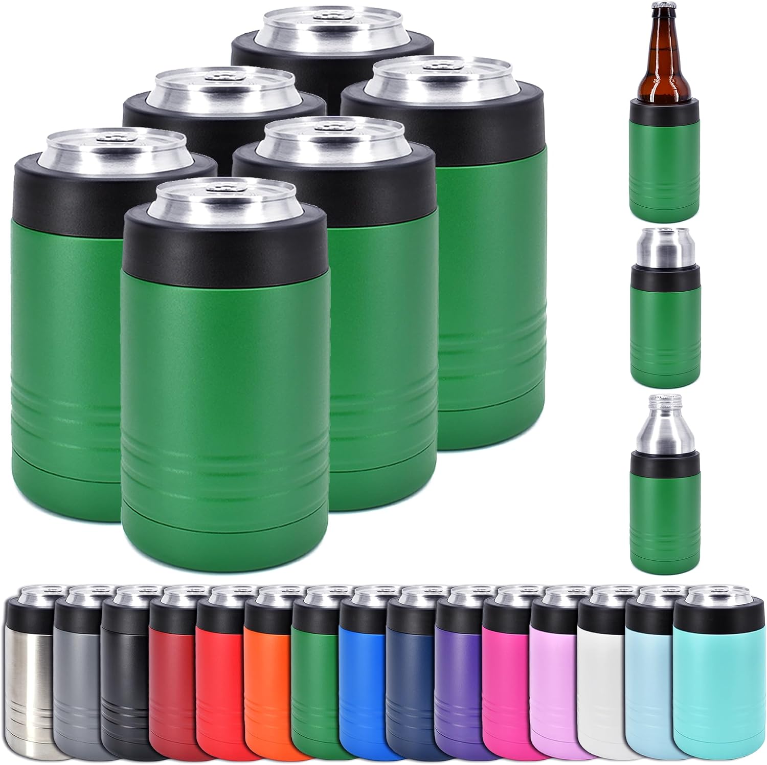 Clear Water Home Goods 12 oz 4-in-1 Stainless Steel Can Cooler (6-Pack)