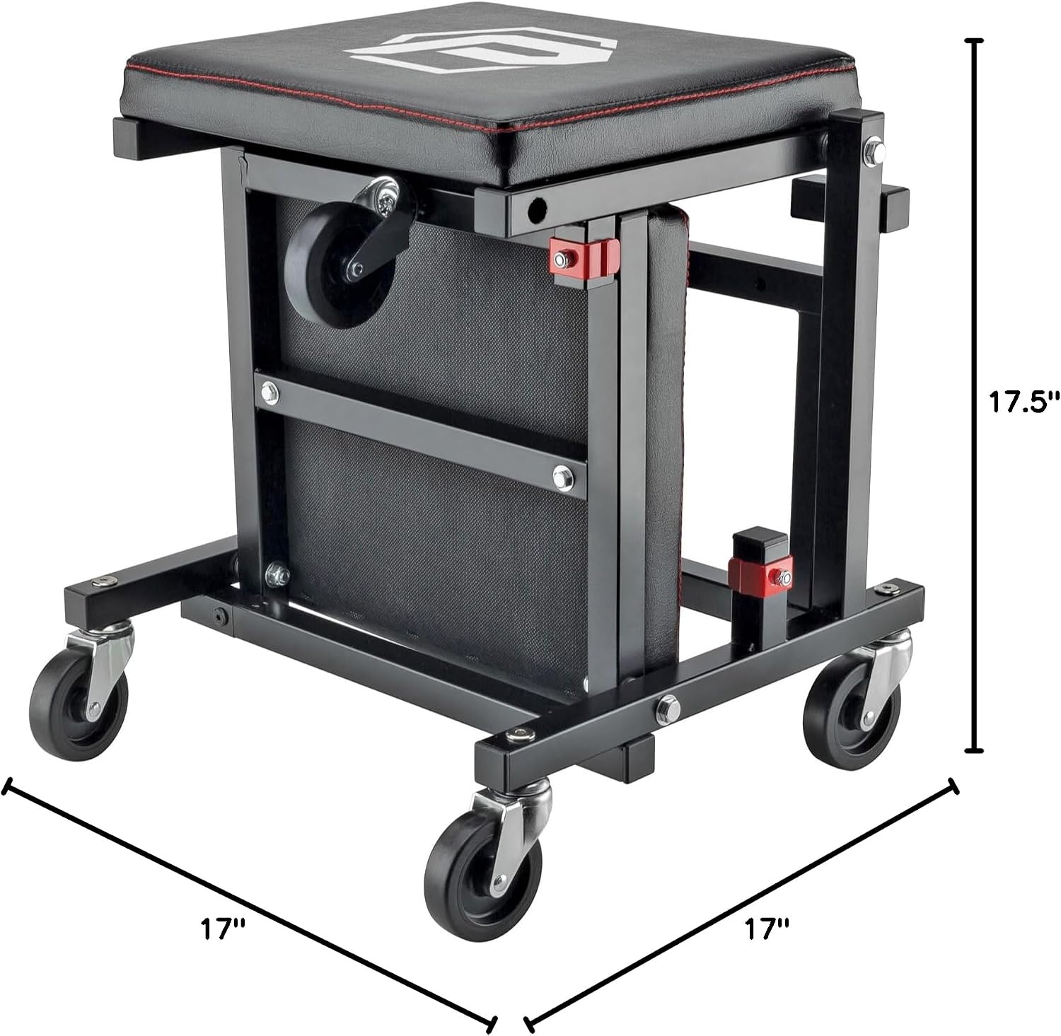 Powerbuilt 2-in-1 Rolling Creeper Seat Converts from High to Low Roller Seat, Fast, Tool-Free Conversion, Garage, Shop, Brake Jobs, Washing, Detailing