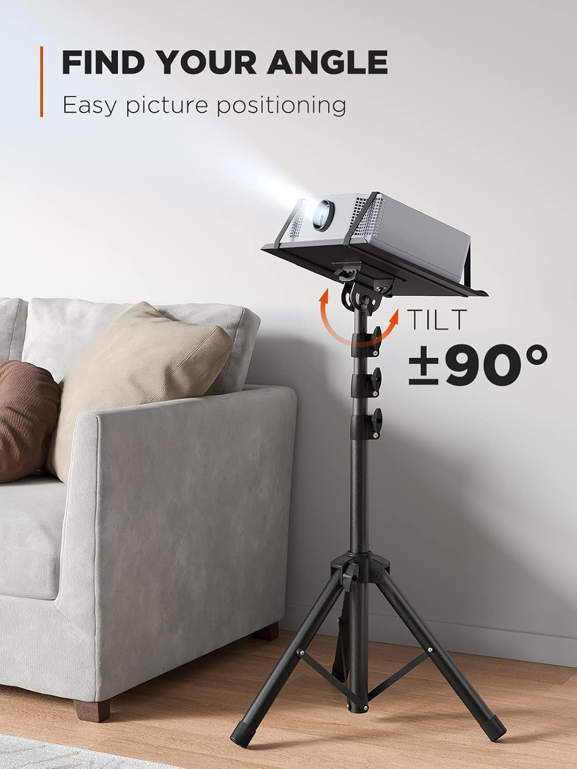 AMADA Projector Stand, Laptop Stand with Adjustable Height 22 to 36 inch, Heavy Duty Projector Mount as DJ Racks, Portable Projector Tripod Stand