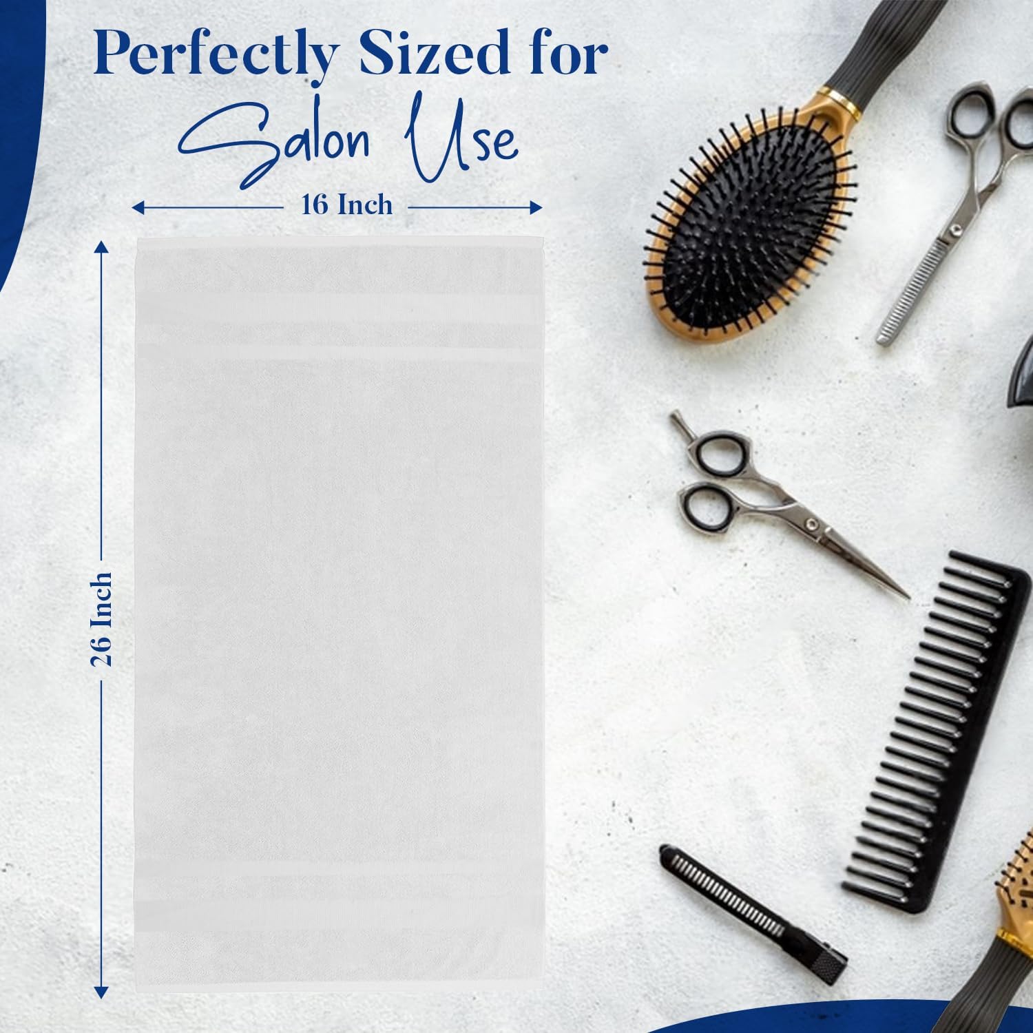 DAN RIVER 100% Cotton Salon Towels Set – 16x26 inches, Pack of 24, Highly Absorbent and Quick-Dry Towels for Hand, Salon, Spa, Beauty