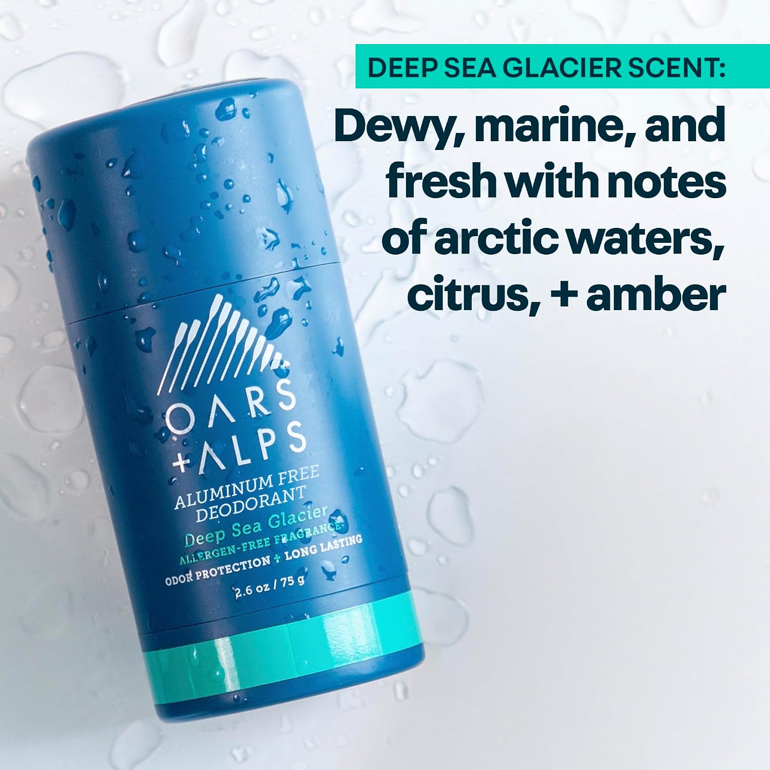 Oars + Alps Aluminum Free Men's Deodorant, Clear + No Residue, 2pk, 2.6oz