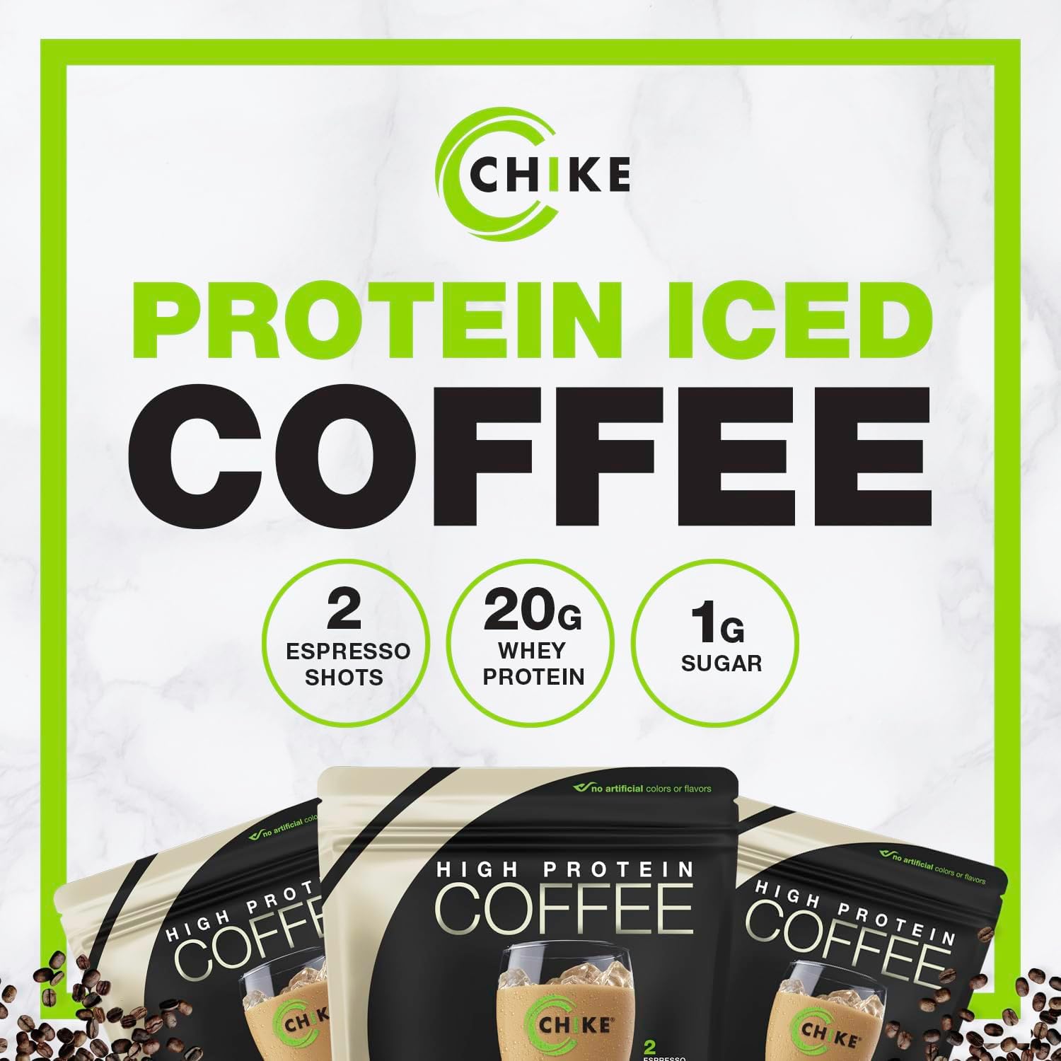 Chike Mocha High Protein Iced Coffee, 20 G Protein, 2 Shots Espresso, 1 G Sugar, Keto Friendly and Gluten Free, 14 Servings (15.3 Ounce)