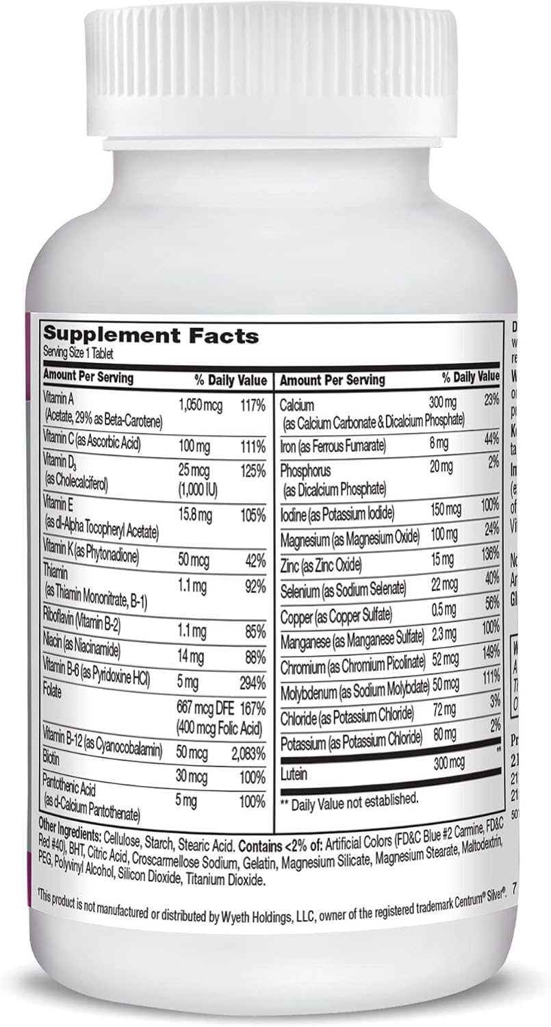 21st Century Sentry Senior Women 50+ Multivitamin, 100 Tablets | Complete Multivitamin & Multimineral, Compare VS. Centrum® SILVER Women 50+, Women 50 Plus, Full-Spectrum Nutrients for Heart