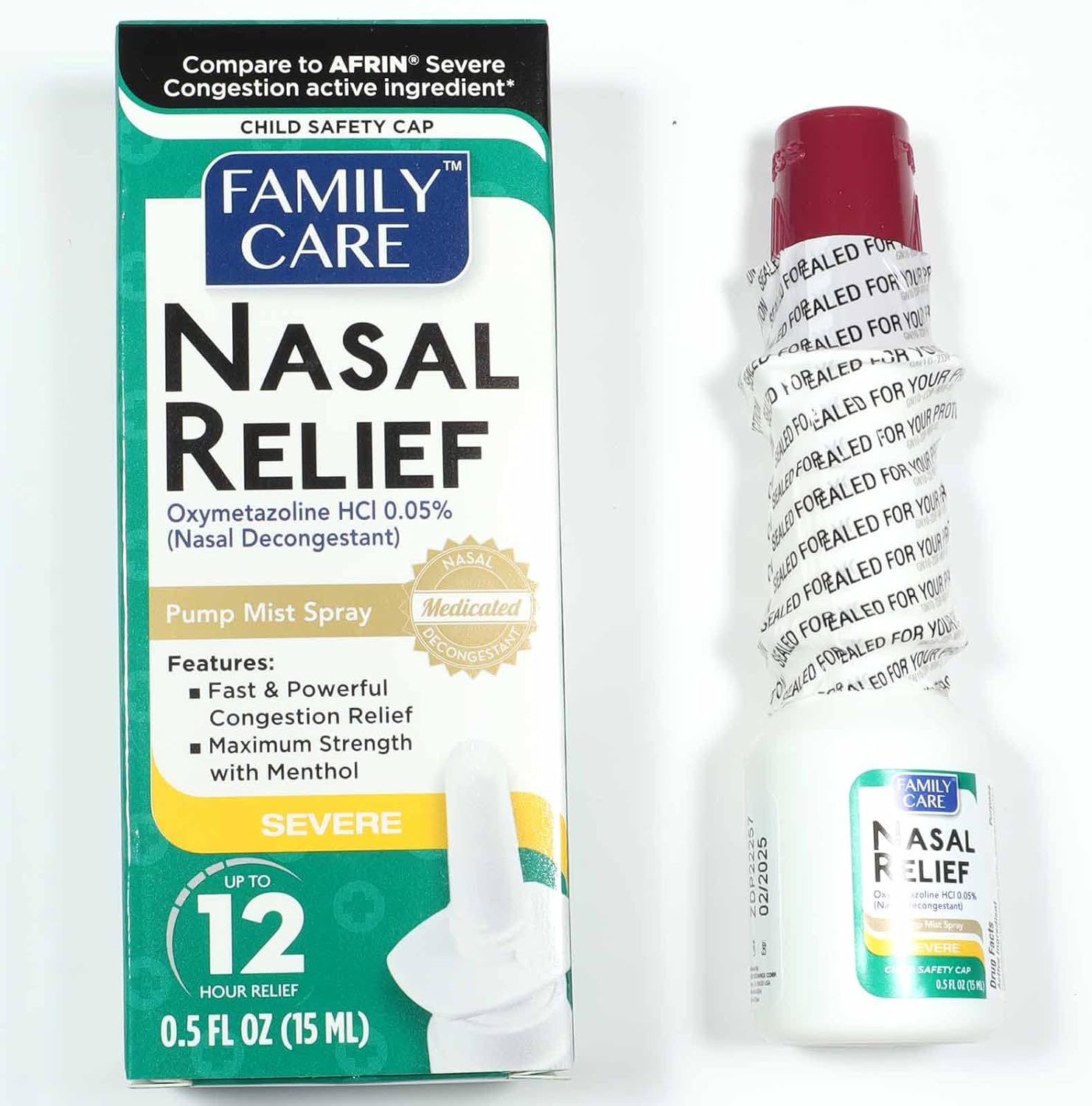 Nasal Relief Spray, Pump Mist, Anti-drip, Severe Congestion, (Oxymetazoline HCI ) 12 Hours, 3 Pack. by Assured