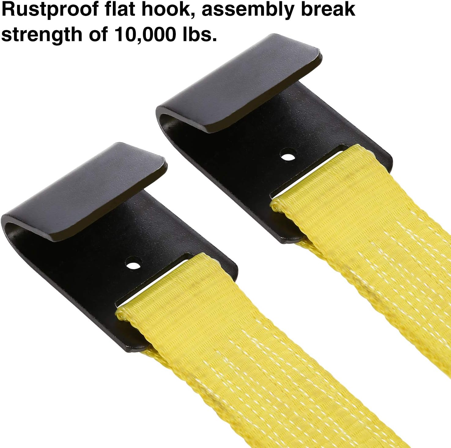 Trekassy Tow Dolly Straps for Car with Flat Hooks-2 Pack, Heavy Duty Car Tire Bonnet Net Fits 14"-17" Tires, 10, 000 lbs Break Strength
