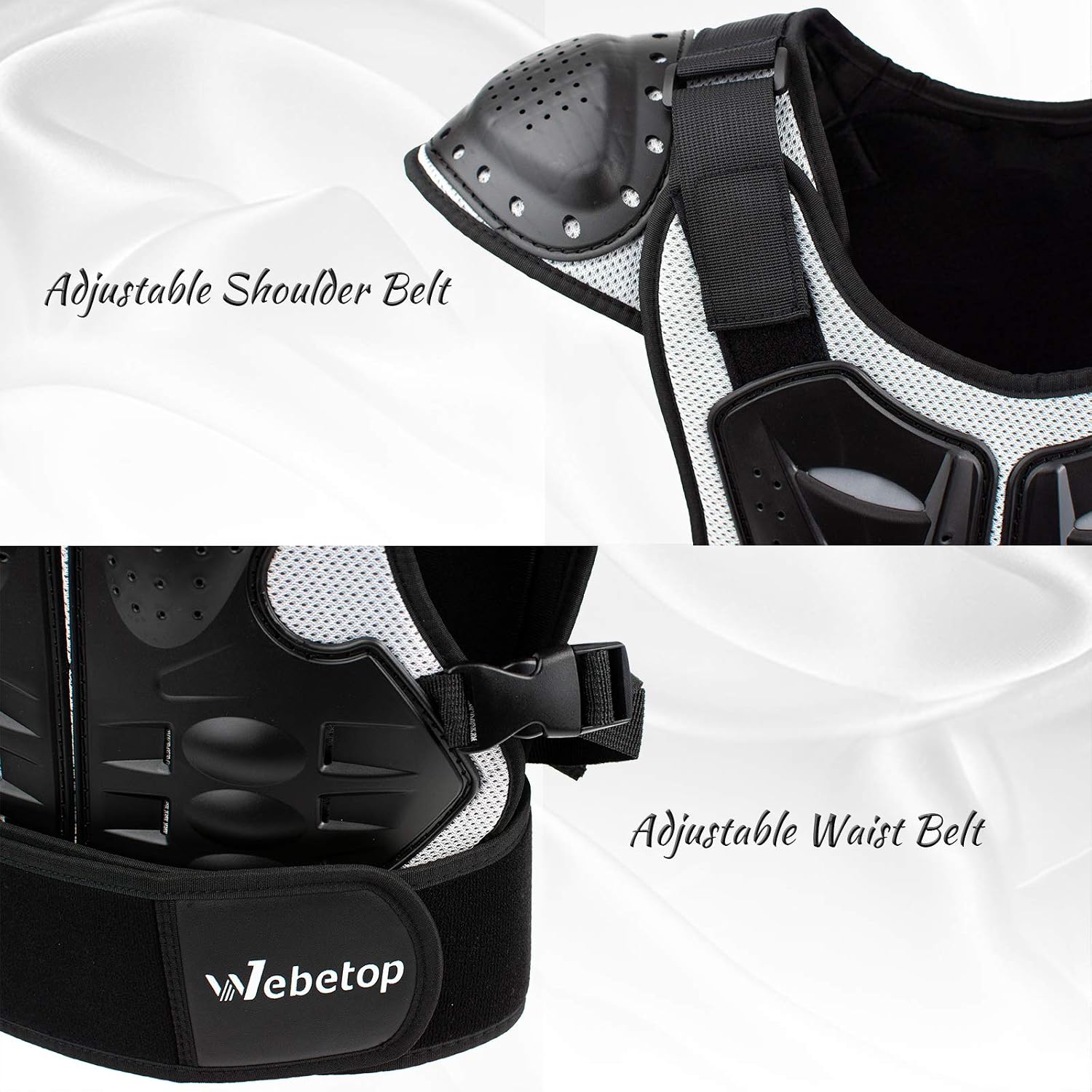 Webetop Kids Dirt Bike Chest Protector Motocross Adjustable Youth Chest Protector Shock-Resistant Dirt Bike Gear for ATV, Cycling | Youth Riding Gear, Adjustable Fit, Lightweight Design, Multi-Sport Use, Growth-Friendly Wear, Easy On and Off