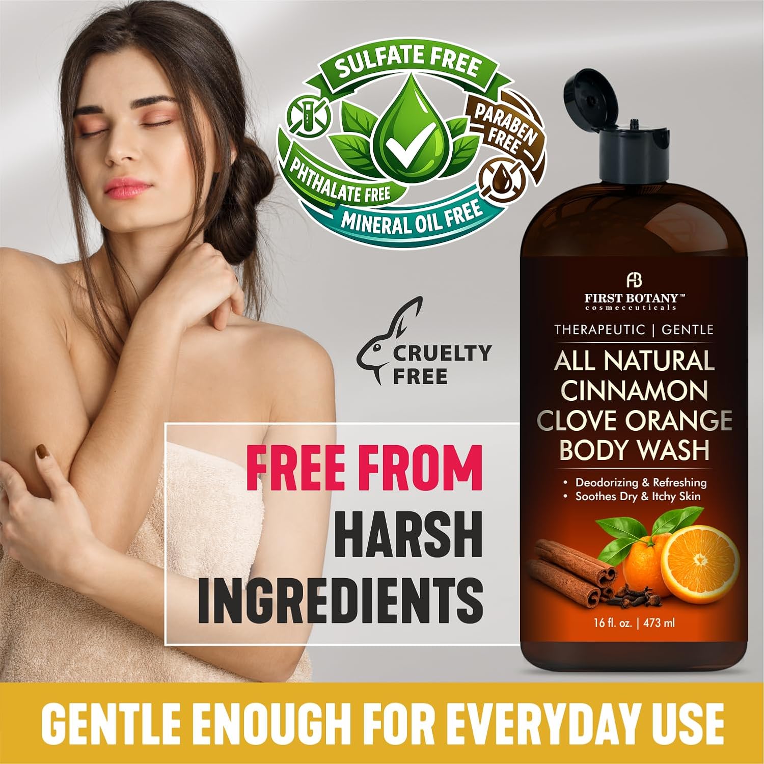 Tea Tree Eucalyptus Body Wash & Skin Cleanser for Women & Men, 16 Fl Oz