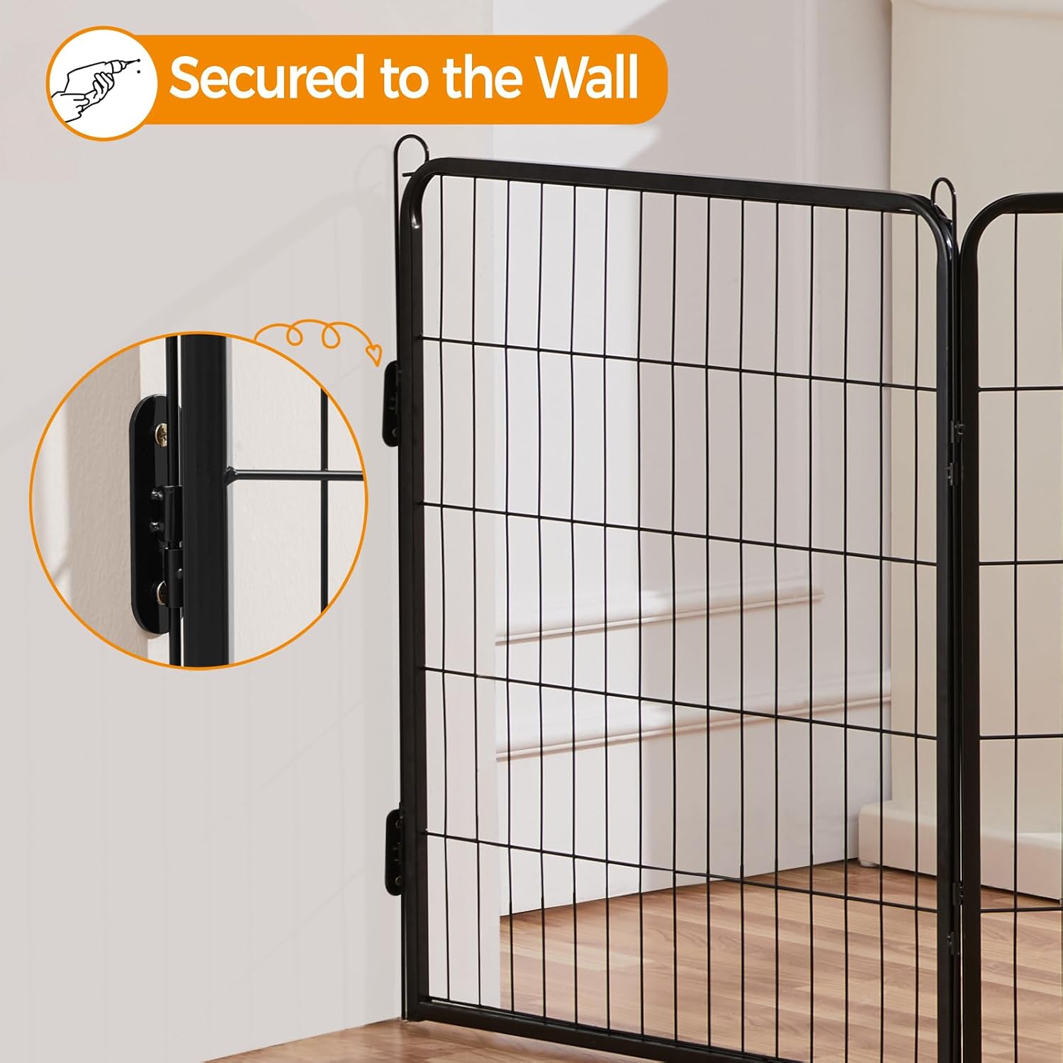 Yaheetech Dog Playpen 24in 16 Panels Pet Fence for Indoor Yard RV Camping | Easy Setup, Heavy Duty Rustproof Frame with Secure Latch Door, DIY Layouts,Foldable Storage, for Puppies & Small Dogs