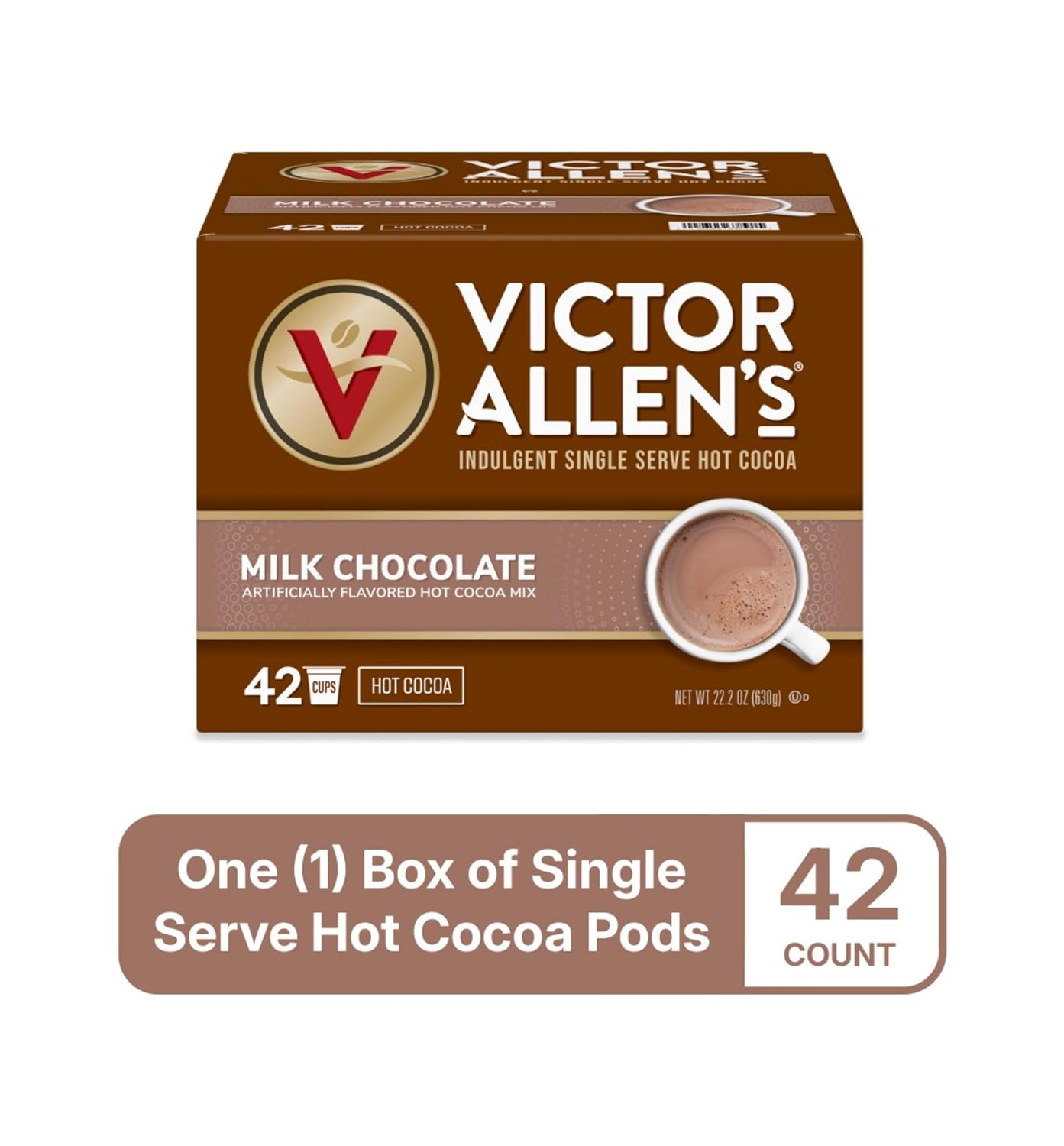 Victor Allen's Milk Chocolate Flavored Hot Cocoa Mix, 42 Count, Single Serve K-Cup Pods for Keurig K-Cup Brewers | Compatible with all Keurig brewers