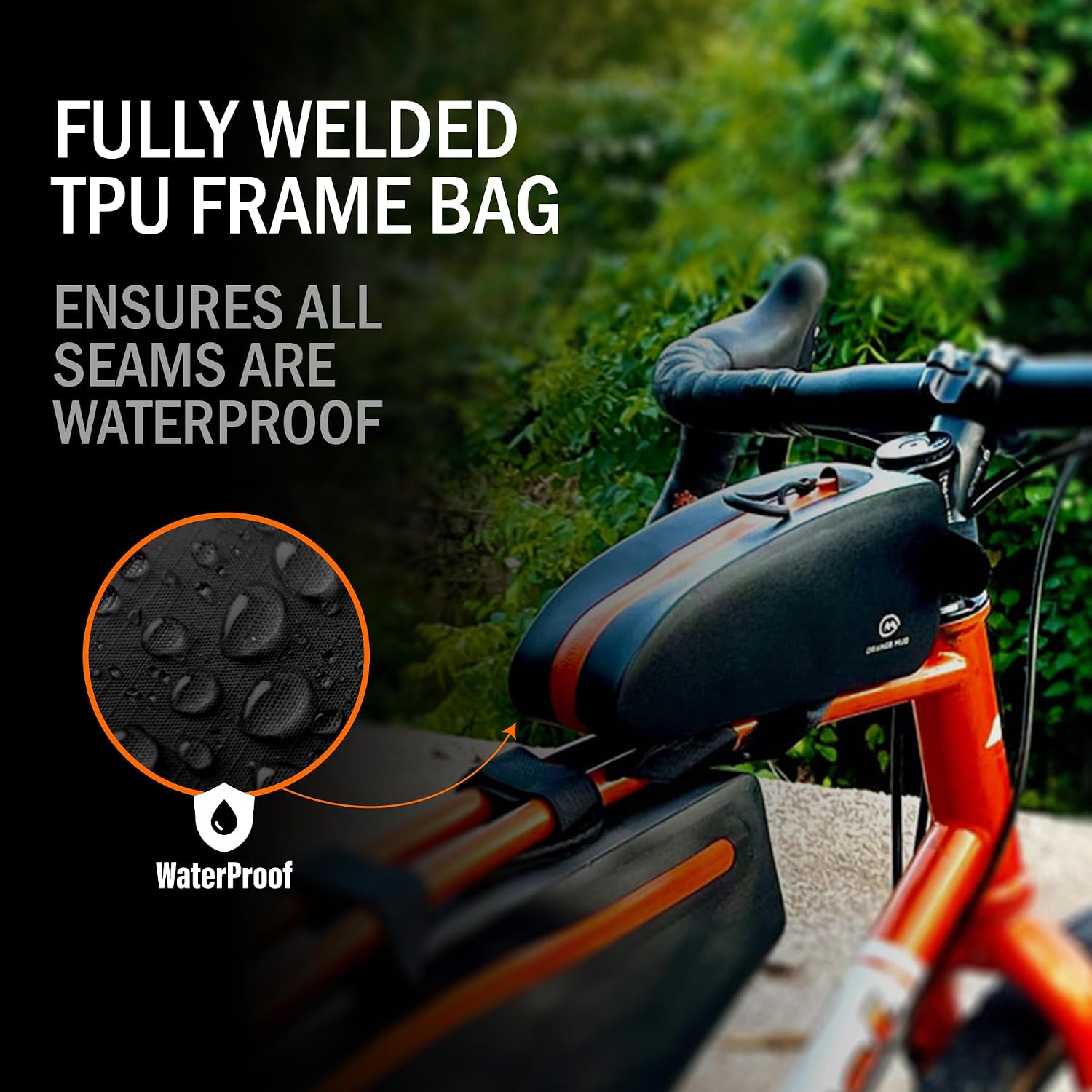 Orange Mud Waterproof Bike Frame Bag TPU Triangle Storage Bag