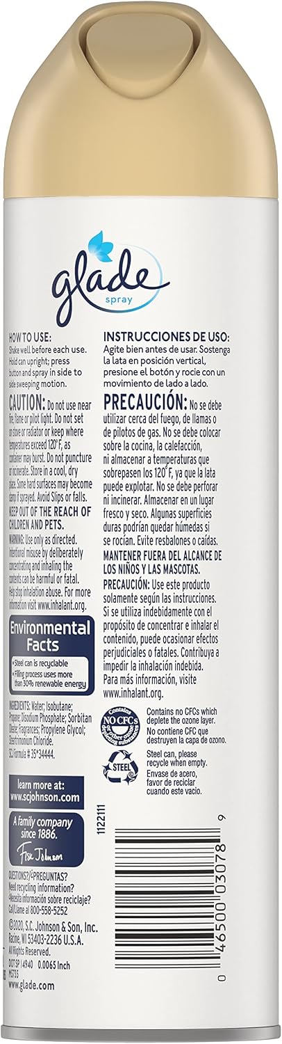 Glade Air Freshener, Room Spray, Apple Cinnamon, 8 Oz, 12 Count