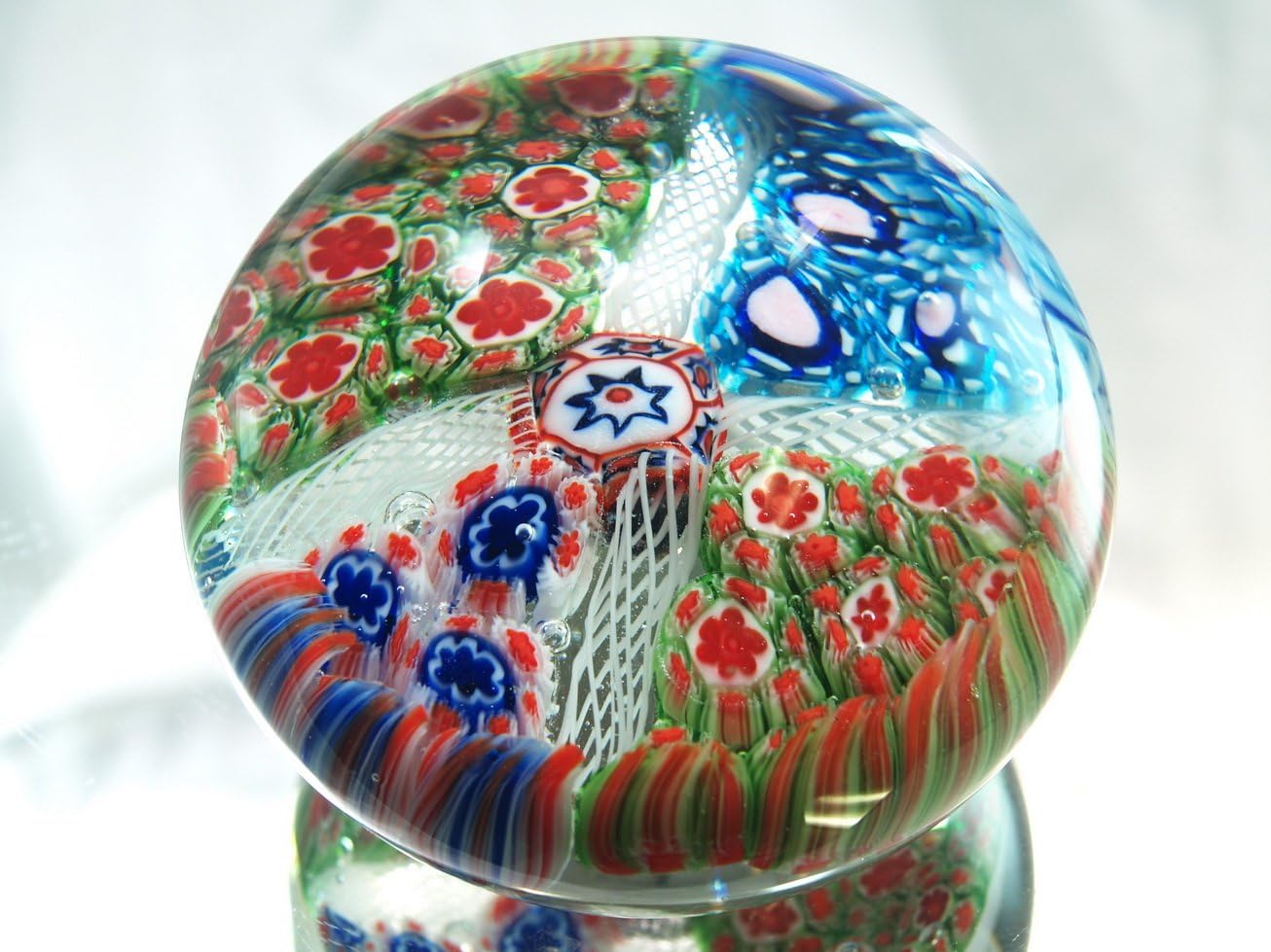M Design Art Handcraft Rainbow Mix Millefiori Art Glass Paperweight PW-1135