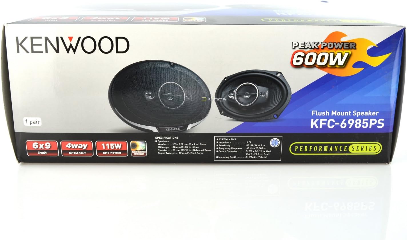 Kenwood KFC-6985PS 6 x 9 Inches Performance Series 4-Way Coaxial Speakers, Set of 2