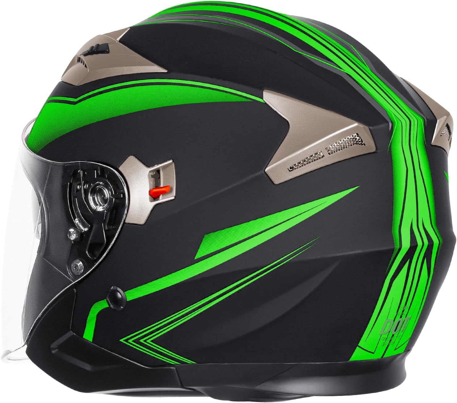YEMA Open Face Motorcycle Helmets, DOT Approved 3/4 Moped Helmet Dual Visor Quick Release Buckle, Helmets for Adults Motorcycle Men Women Helmets for Moped Scooter Streey