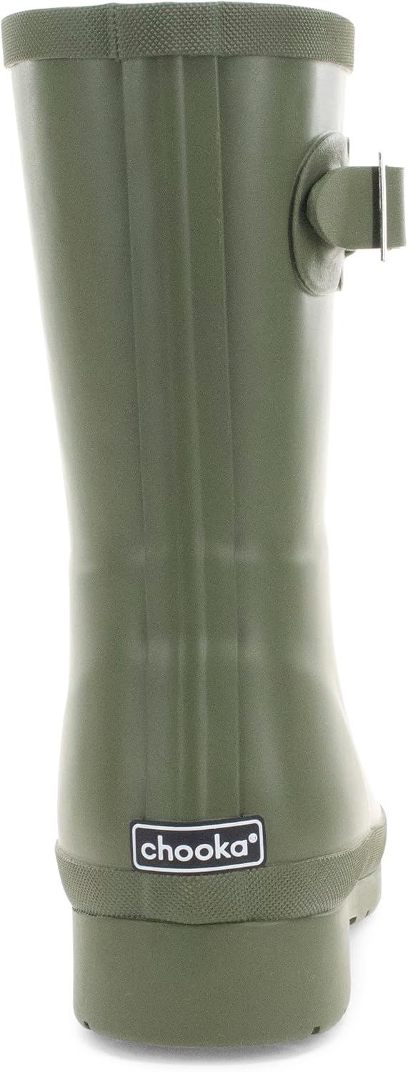 Chooka Women's Waterproof Mid-Height Faux Fur Lined Pull-On Rain Boot