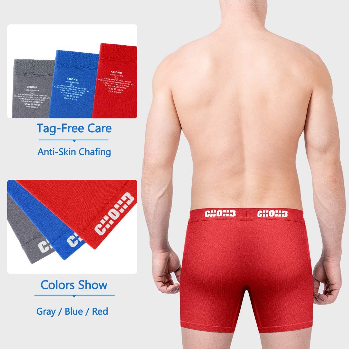 Men's Underwear Micro Modal 3 Pack Boxer Briefs Open Fly