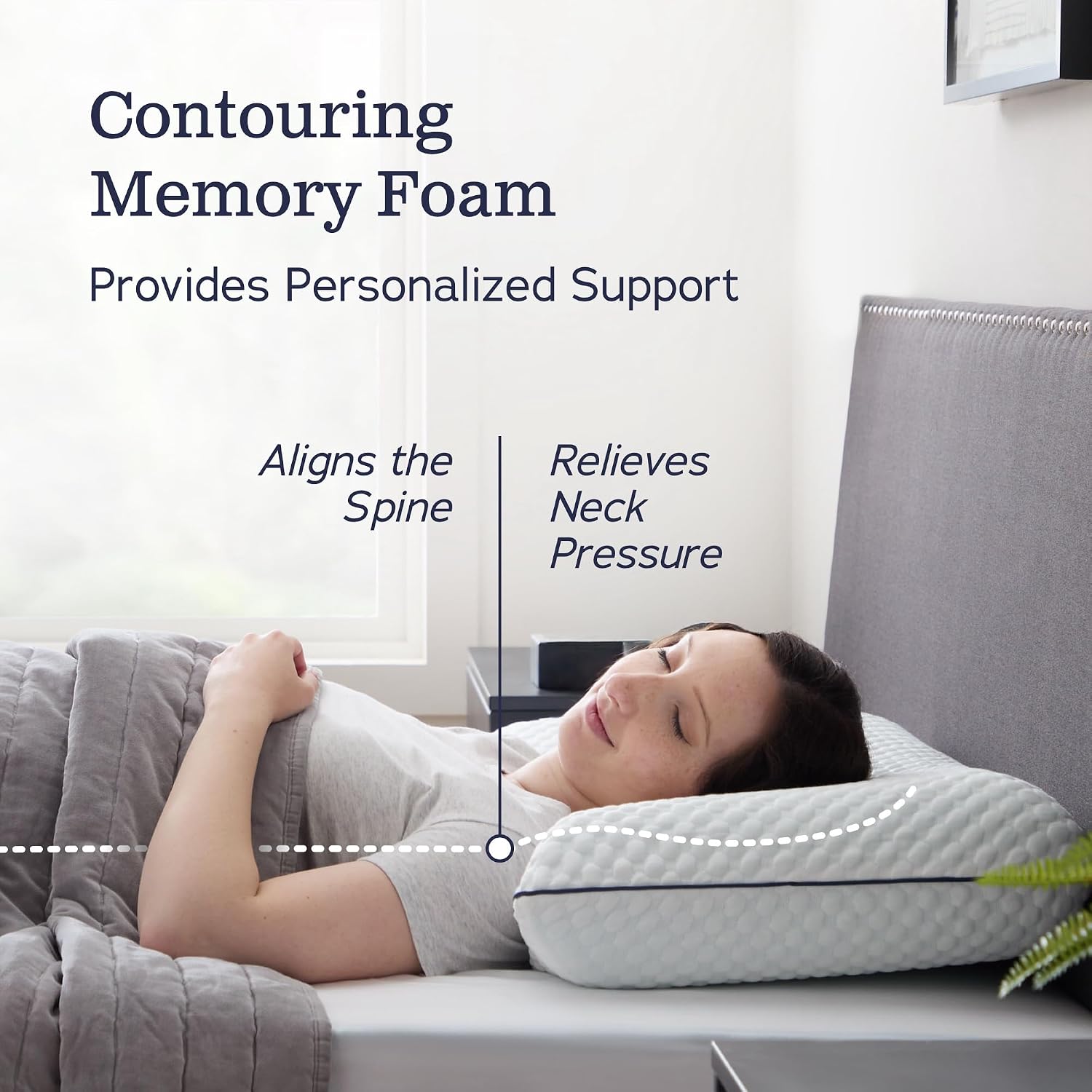 Weekender Cooling Gel Memory Foam Pillow for Sleeping – Standard Size, Ventilated Cooling Pillow for Side & Back Sleepers, Neck & Shoulder Support, Medium Firm, Washable Cover