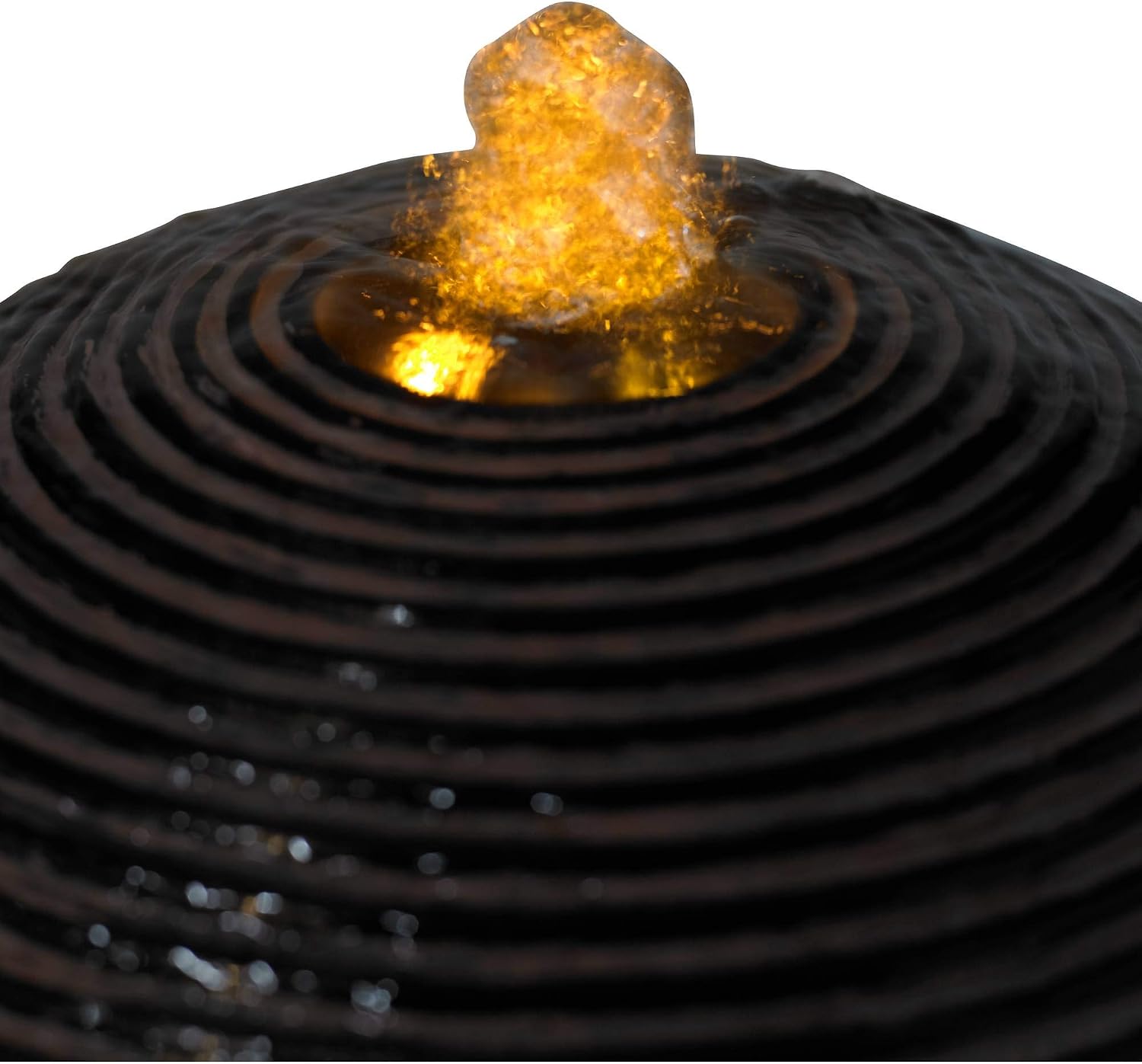 John Timberland Dark Sphere 35 1/2" High LED Pillar Indoor Bubbler Fountain | Large Zen Modern Outdoor Decor Faux Stone Floor with Light Ball Water