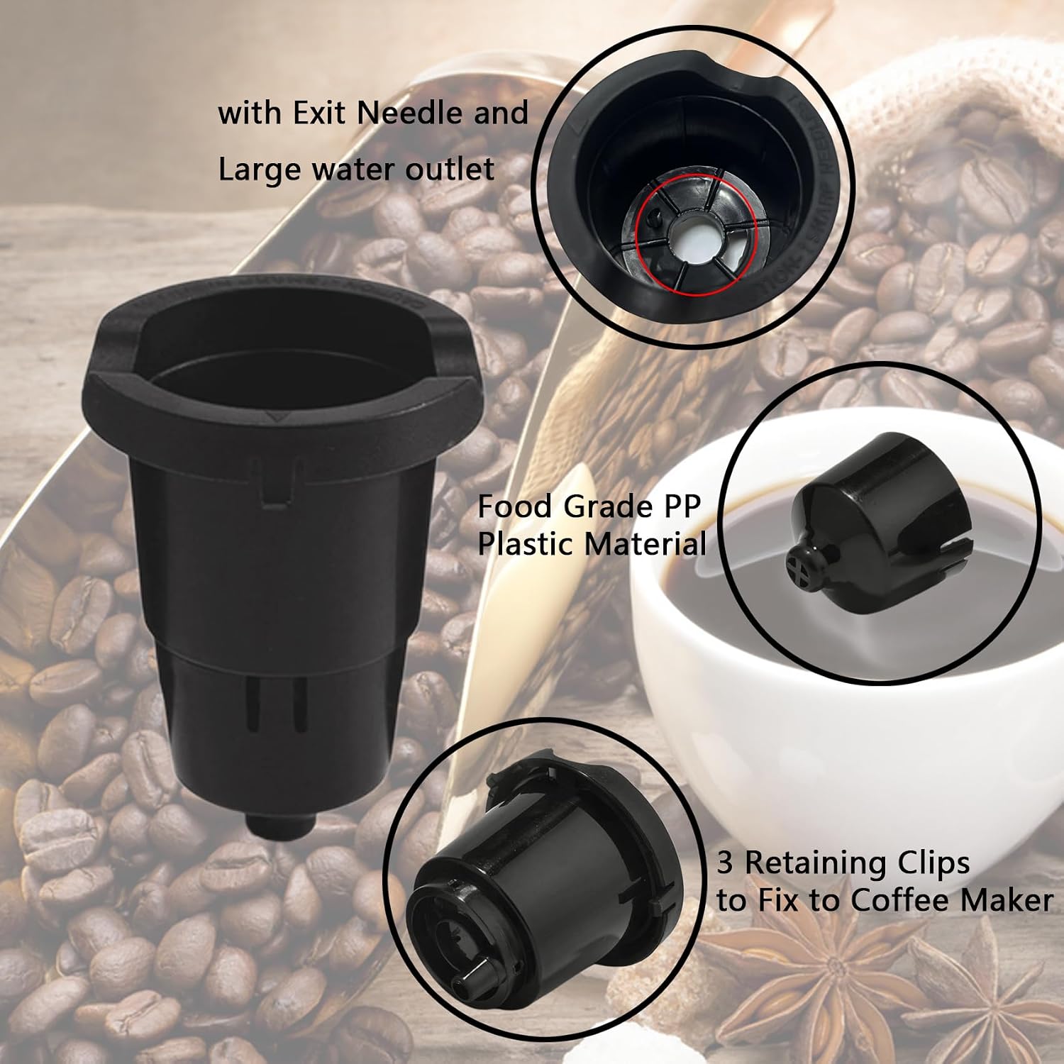 Replacement Parts for K-Cup Coffee Capsule Racks of Keurig Models K10, K15, K40, K45, K50, K60, K65, K70, K75, K77, K79, and K35 Black 1 Pcs