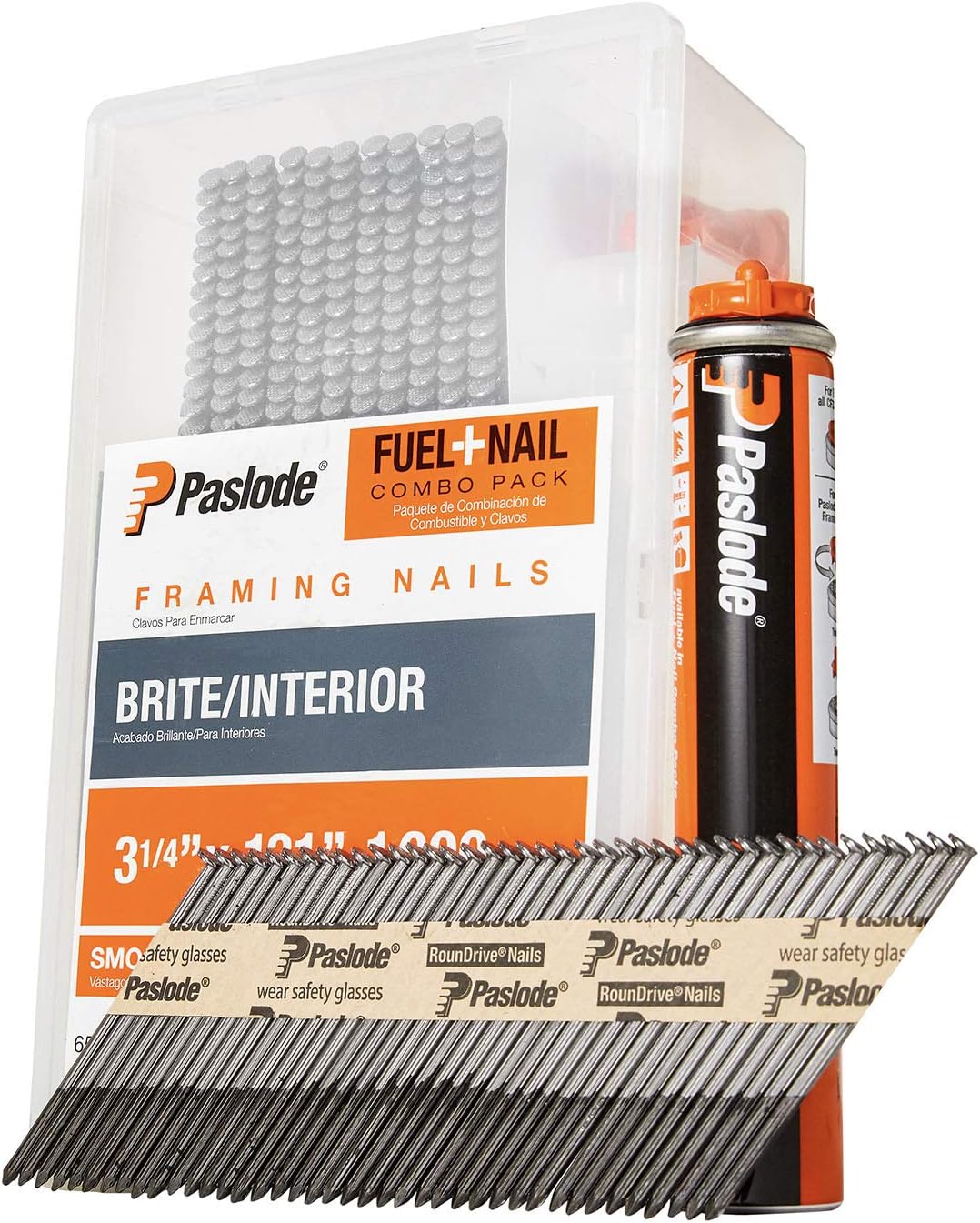 Collated Framing Nail, 3-1/4 in L, Not Applicable, Brite, Offset Round Head, 30 Degrees, 1000 PK - 1 Each