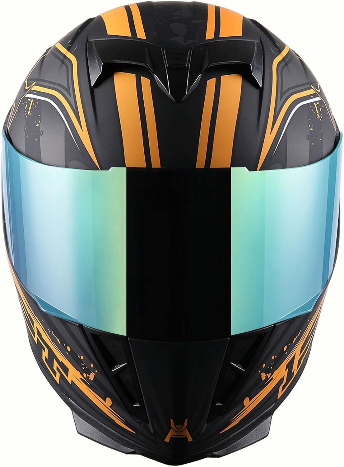 1Storm Motorcycle Full Face Helmet Skull King Matt Black + One Extra Clear Shield: HJK311