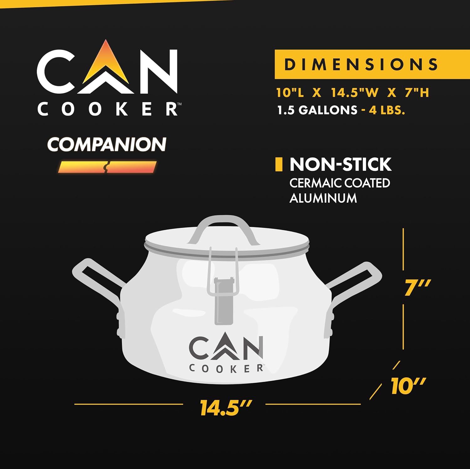 CanCooker Junior Convection Steam Cooker | 2 Gallon | Feeds Up to 10 People | Includes Lid Travel Bag & Recipe Book | Non Stick Coating