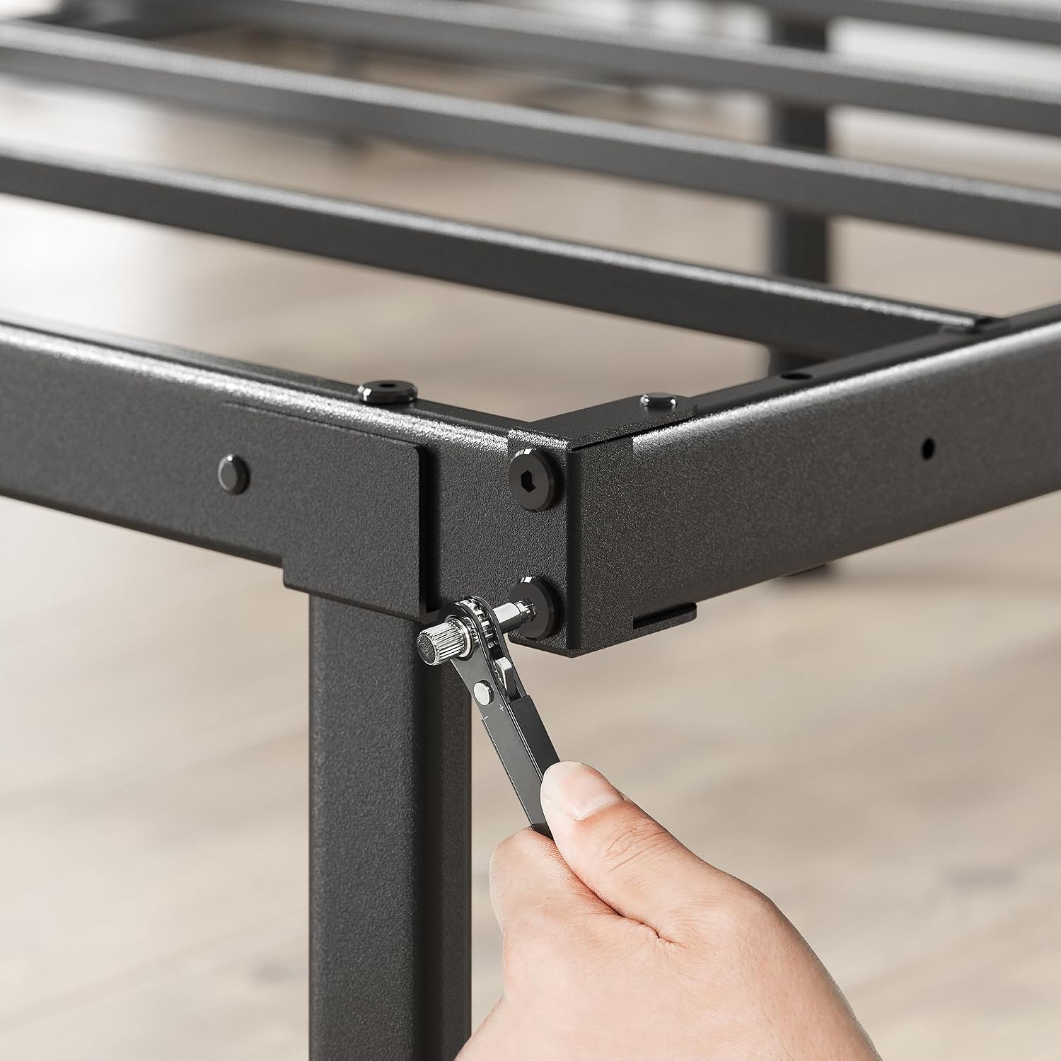 Zinus SmartBase Tool-Free Assembly Mattress Foundation, 14 Inch Metal Platform Bed Frame, No Box Spring Needed, Sturdy Steel Frame, Underbed Storage, Black, Queen