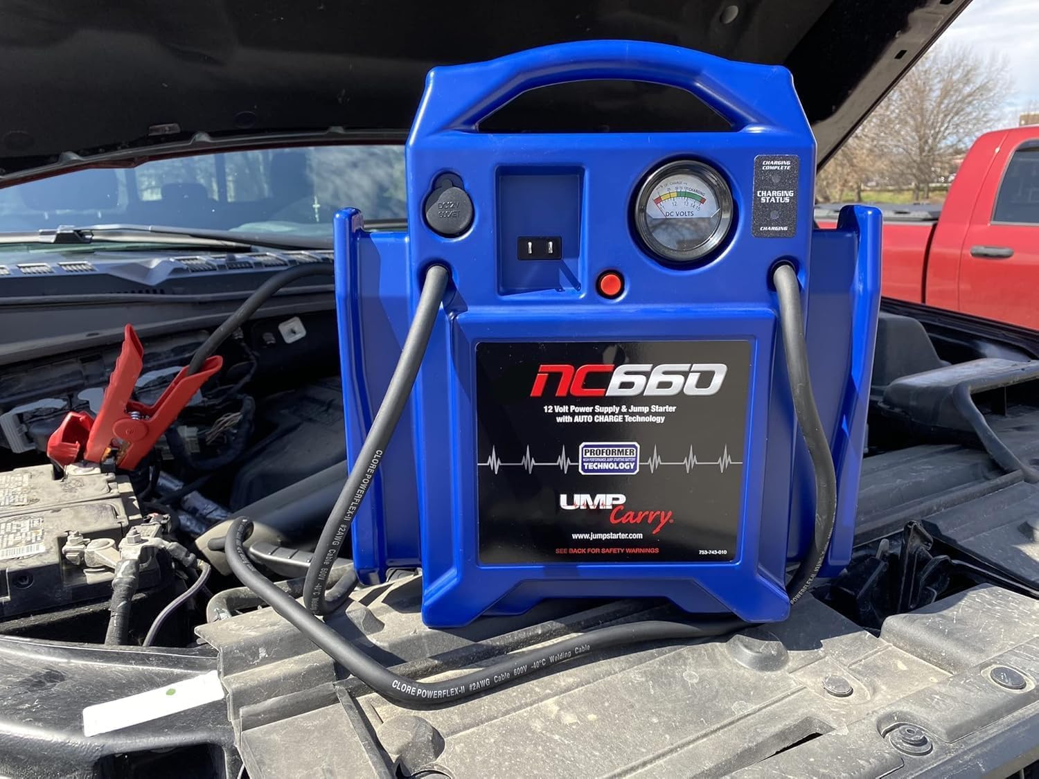 MICRO TEC JNC660 Portable Vehicle Starting Unit 1700 Peak Amps - 2 Pack | Portable 1700-peak-amp vehicle starting unit with heavy-duty clamps