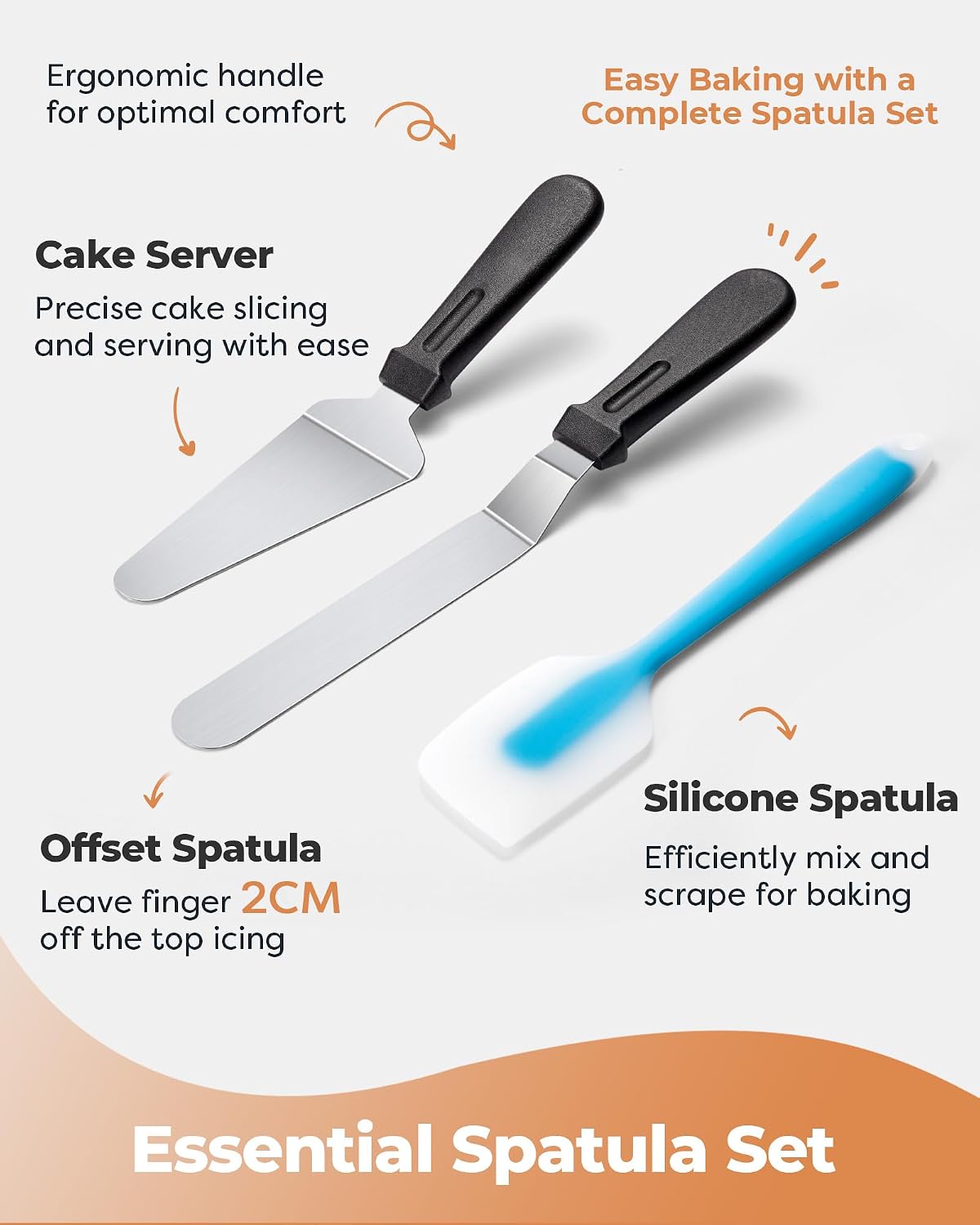 Kootek Aluminum Cake Stand Turntable Set for Decorating Baking Kit, 12" | Beginner-friendly, Baking Supplies Tools with Cake Stand Turntable for Decorating and Display, 2 Spatulas, 3 Icing Scrapers