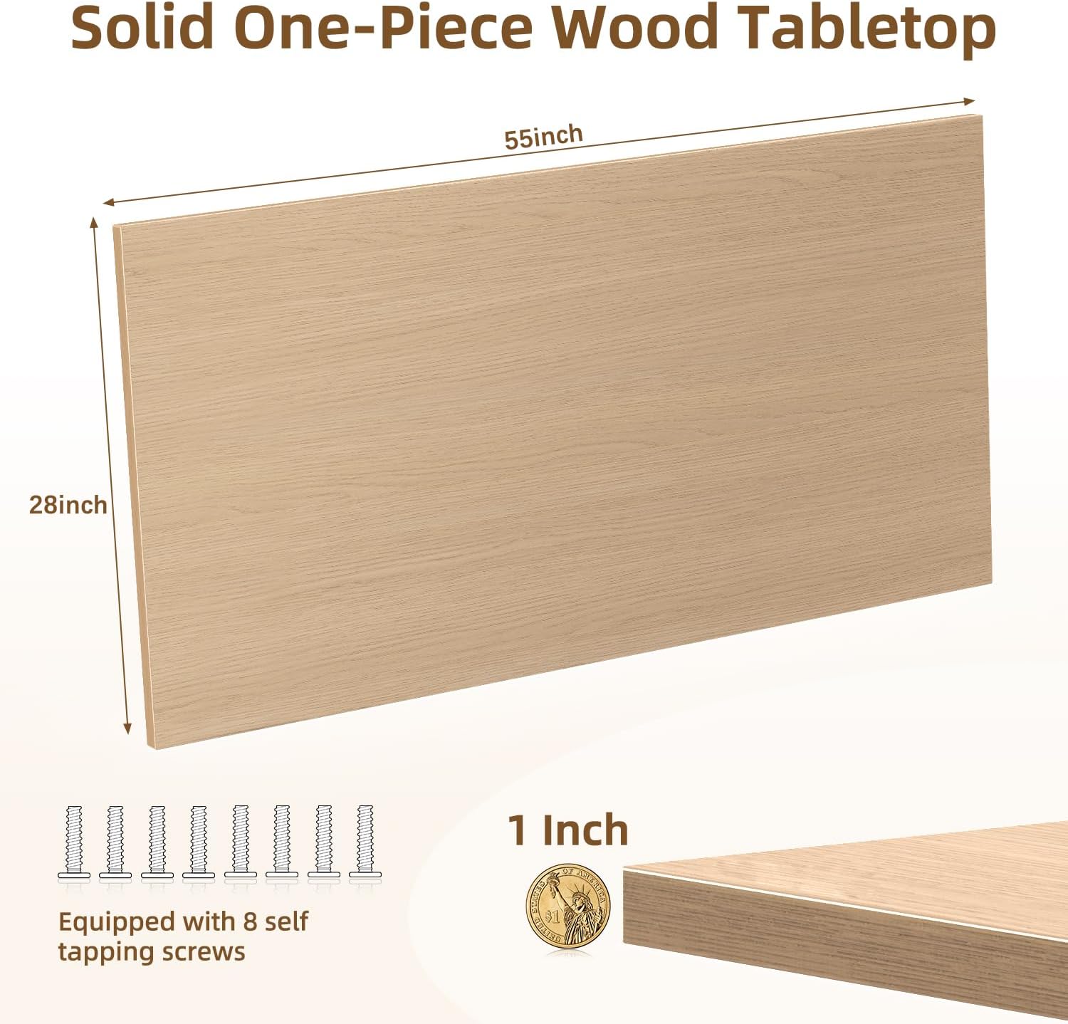 Rectangular Wood Table Top, 71x32x1 in Solid One-Piece Workbench Top | Wood Table Top Particle Board For Standing Desk, Home Office DIY Countertop, Washer Dryer, Coffee Bar And Workbench Use
