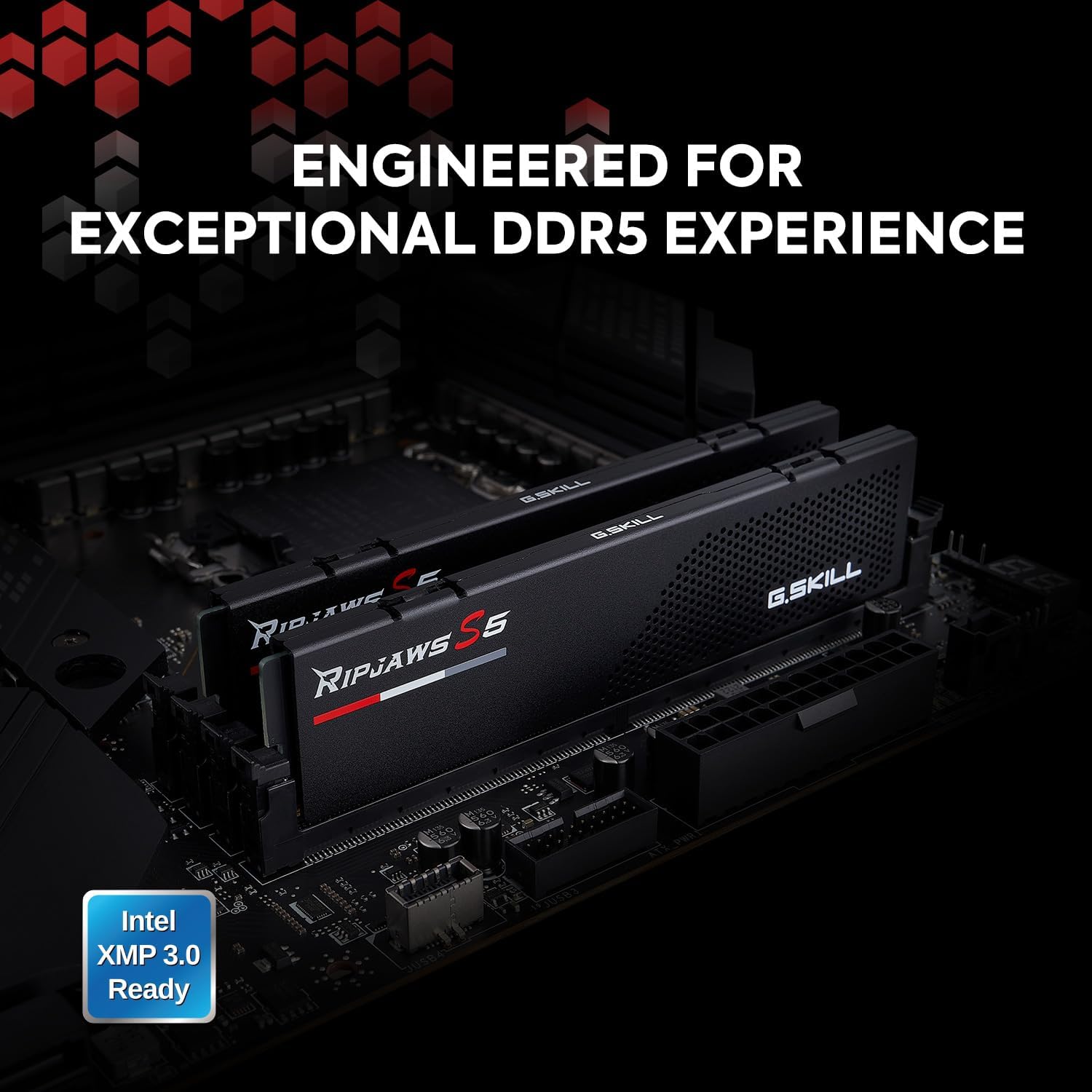 G.SKILL Ripjaws S5 Series DDR5 RAM (Intel XMP 3.0) 128GB (2x64GB) 6000MT/s CL34-44-44-96 1.35V Desktop Computer Memory U-DIMM - Matte Black