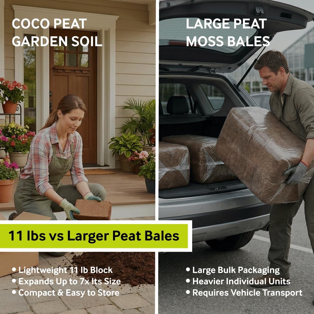 PlantBest 11 lb Compressed Coconut Coir Block - Expands to 79 Quarts