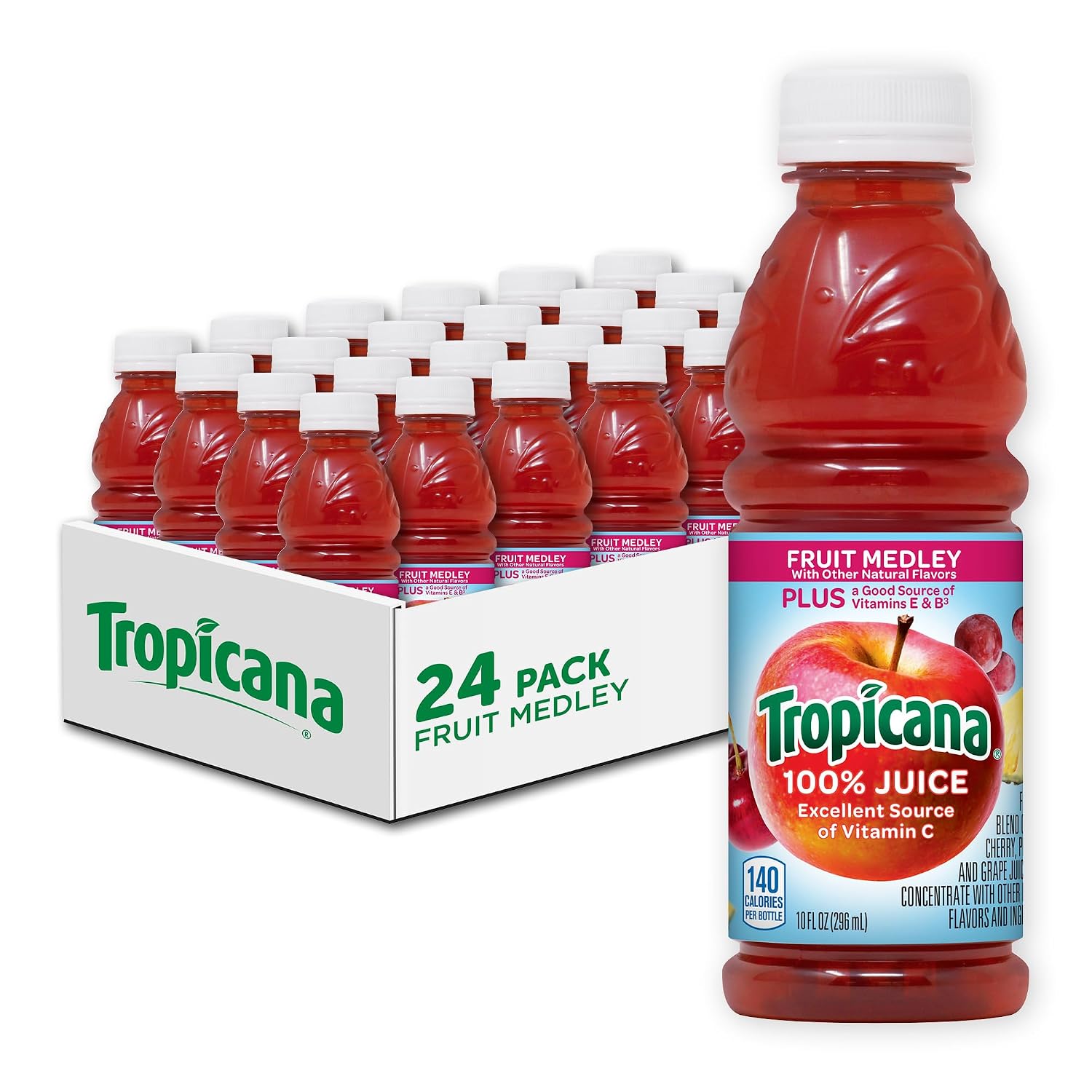 Tropicana Pineapple Peach Mango 100% Juice, 24-pack, 10 fl oz bottles