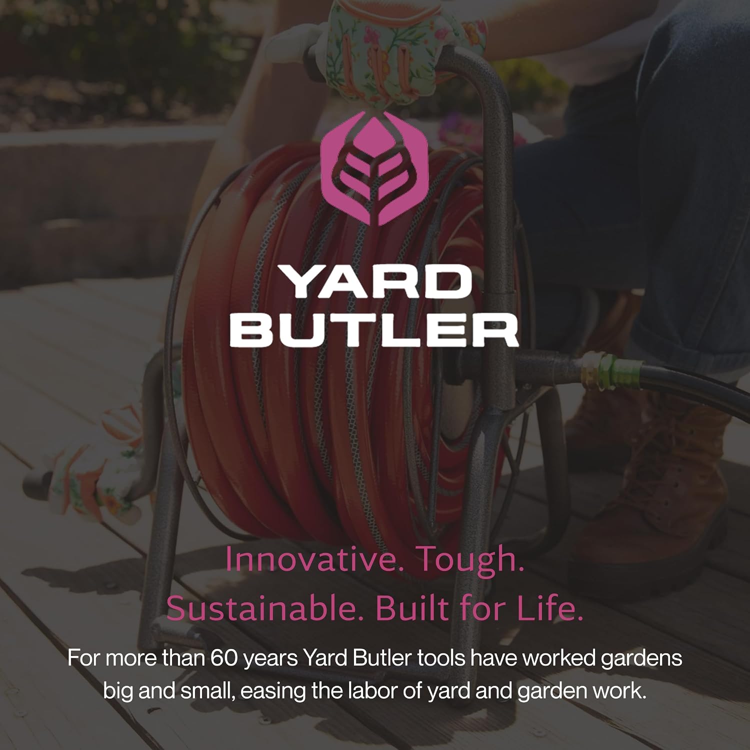 Yard Butler Hose Reel, 180 Degree Swivel, Wall Mount, 100-Foot Hose | Versatile Hose Reel, Great for Garden Hose Storage, Leakproof Design, Powder Coated Steel, Rust-Resistant, Tangle-Free