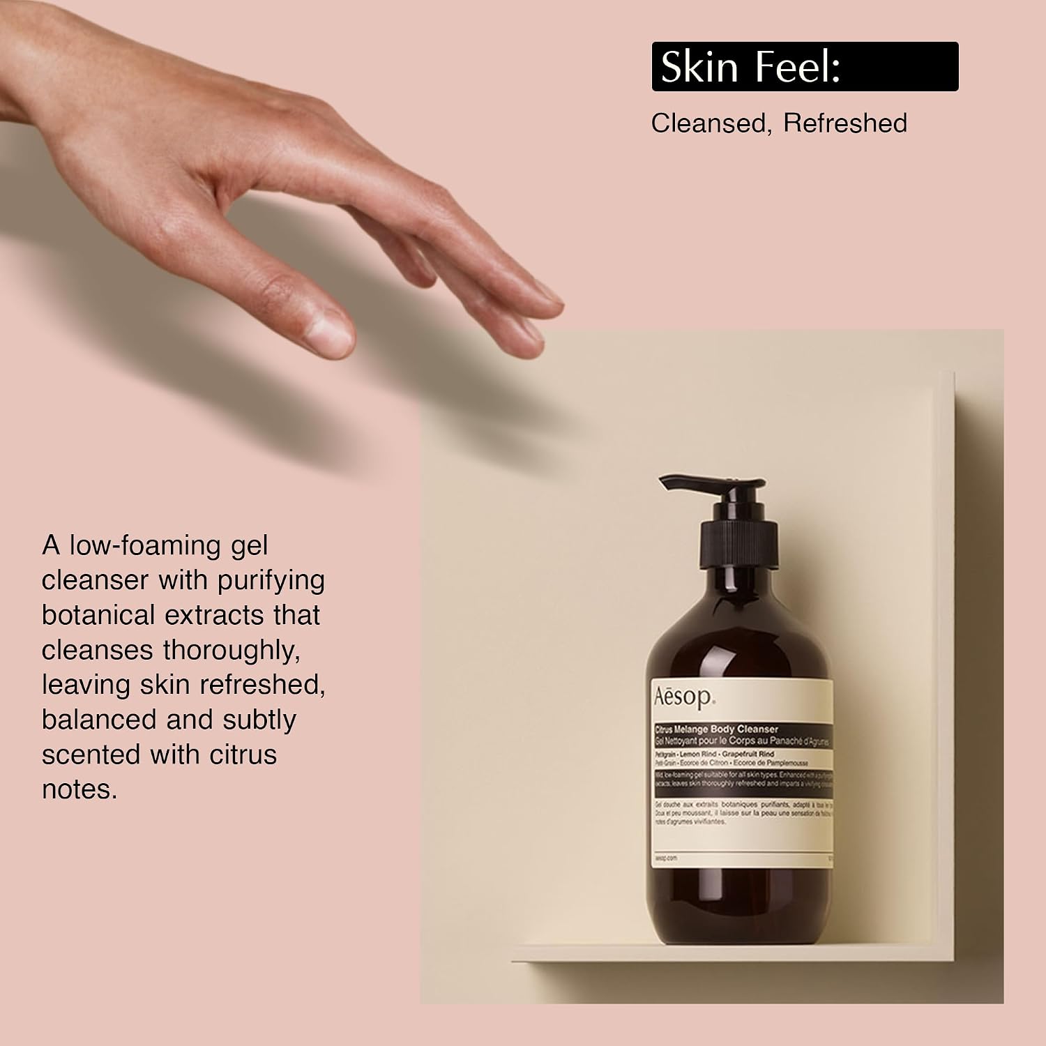 Aesop Geranium Leaf Body Cleanser | Gentle Shower Gel with Geranium, Mandarin and Bergamot Essential Oil Blend to Refresh & Balance Skin | 500 mL / 16.9 oz