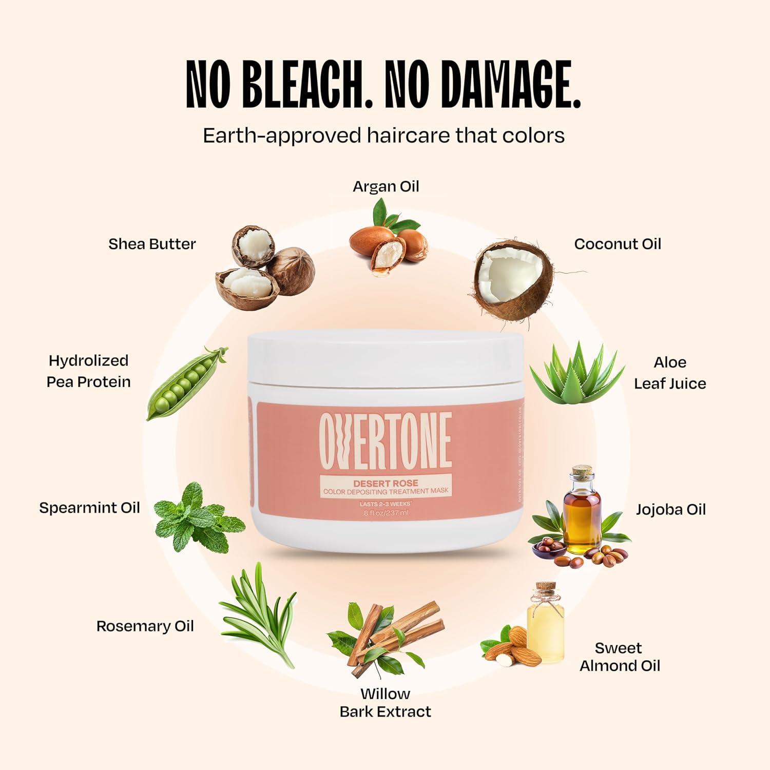 oVertone® Color Depositing Treatment Hair Mask, Desert Rose, 8 oz