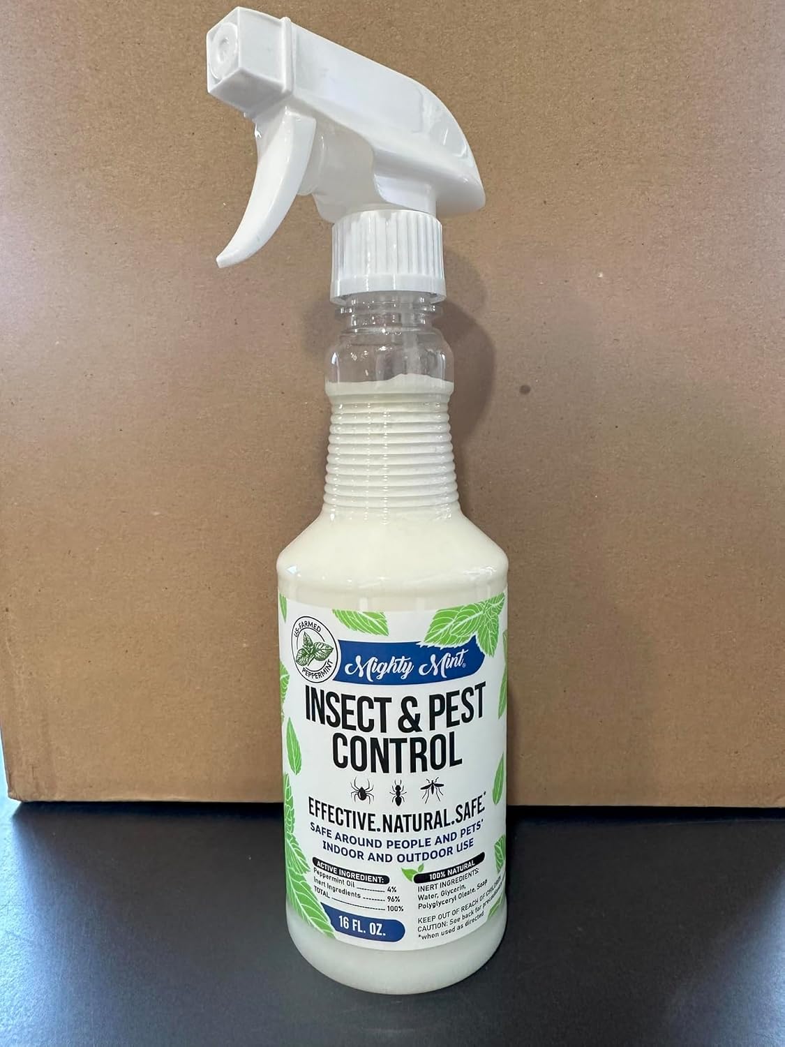 Mighty Mint Peppermint Oil Insect Repellent Spray, 16 oz | Natural Indoor & Outdoor Bug Control for Spiders, Ants, Roaches, Plant-Based, Extra-Strong Formula with Microfiber Cloth
