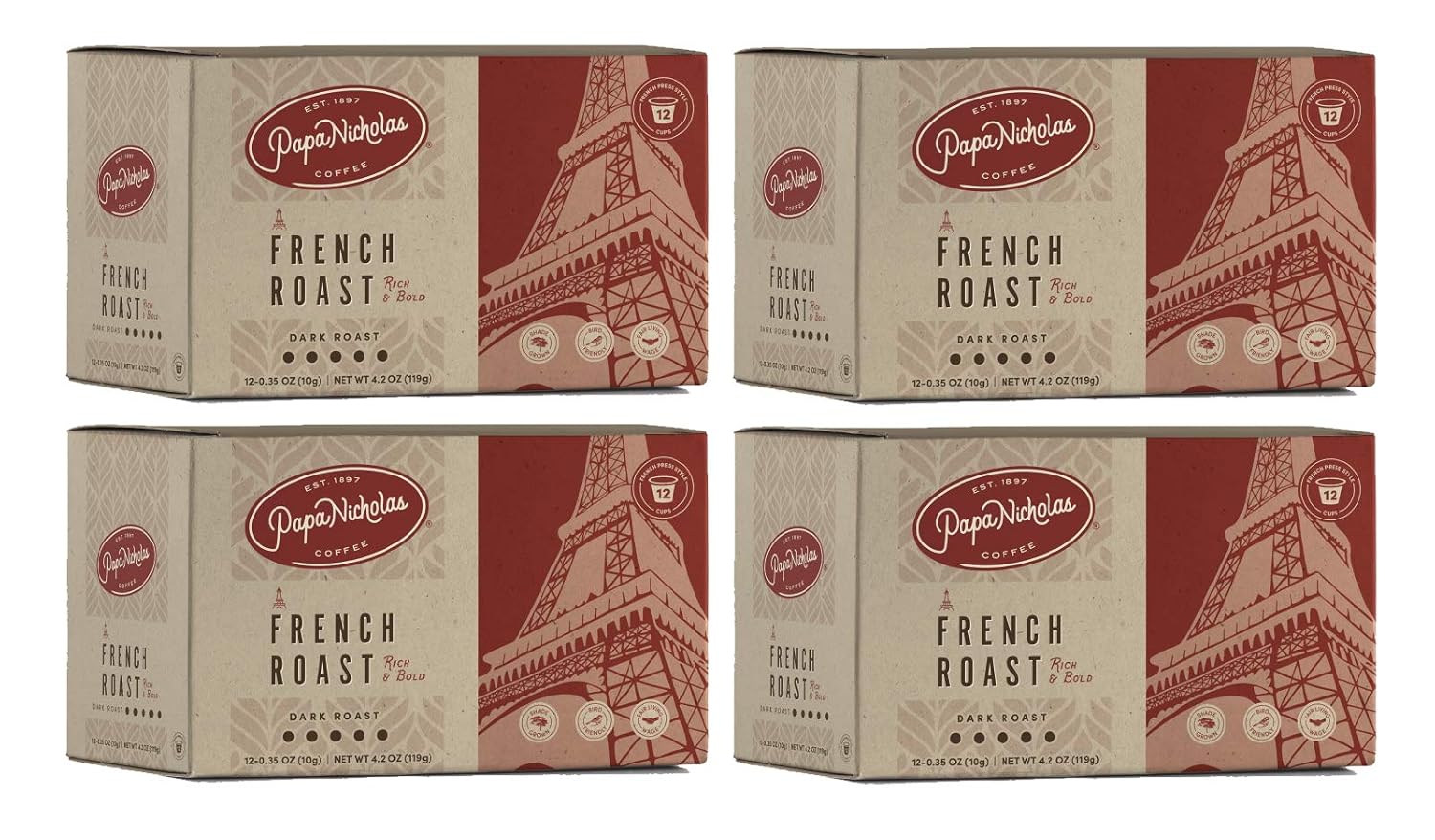 Papanicholas Coffee Single Serve Coffee Cups, Fits Keurig K Cup Brewers, Coffee Pods Hawaiian Islands Blend,12 Ounce