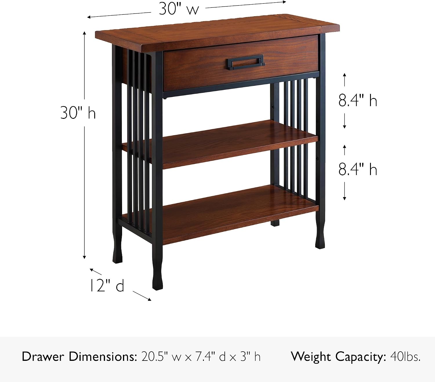 Leick Home Mission Corner Bookcase, 36", Mission Oak | Adjustable Shelves, Freestanding, Traditional, Wood, Furniture, 82263