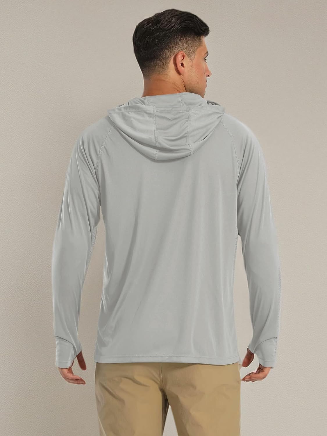 MAGCOMSEN Men's Hooded UPF 50+ Sun Protection T Shirts Long Sleeve Athletic Fishing Shirts Rash Guards