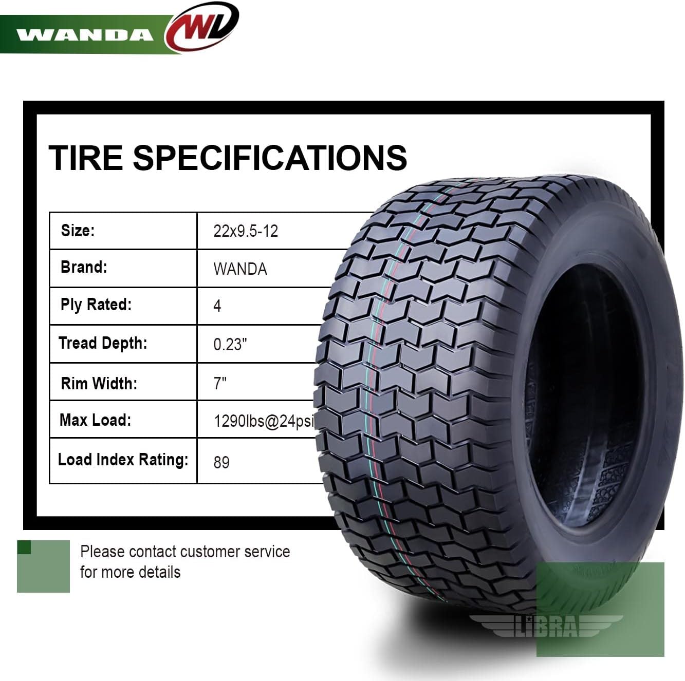 WANDA Set 2 15x6-6 15x6.00-6 Lawn Mower Tractor Turf Tires15x6x6 P332-13016 | Riding Lawn Mover, Garden Tractor