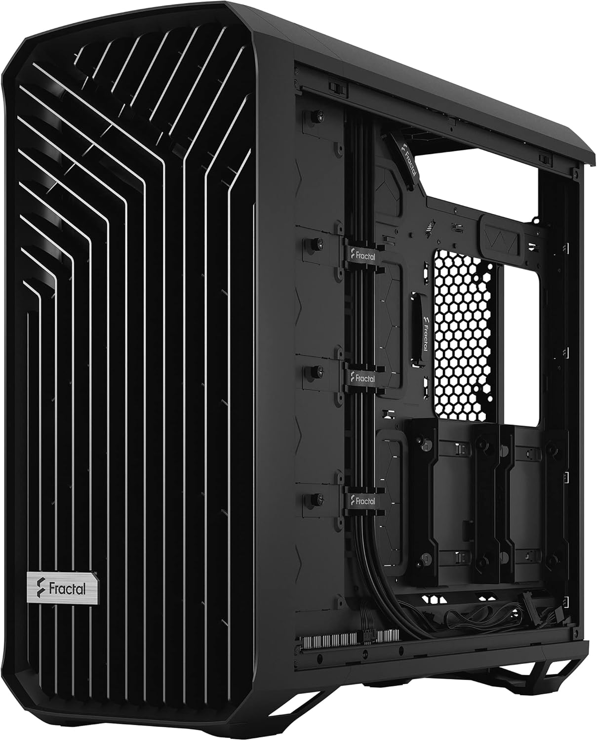 Fractal Design Torrent Black - Light Tint Tempered Glass Side Panel - Open Grille for Maximum air Intake - Two 180mm PWM and Three 140mm Fans