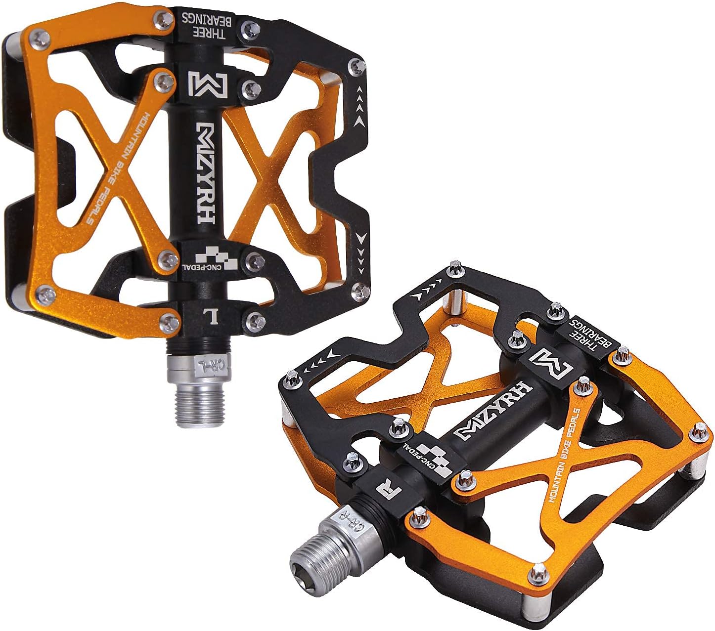 MZYRH Mountain Bike Pedals, Ultra Strong Colorful CNC Machined 9/16" Cycling Sealed 3 Bearing Pedals